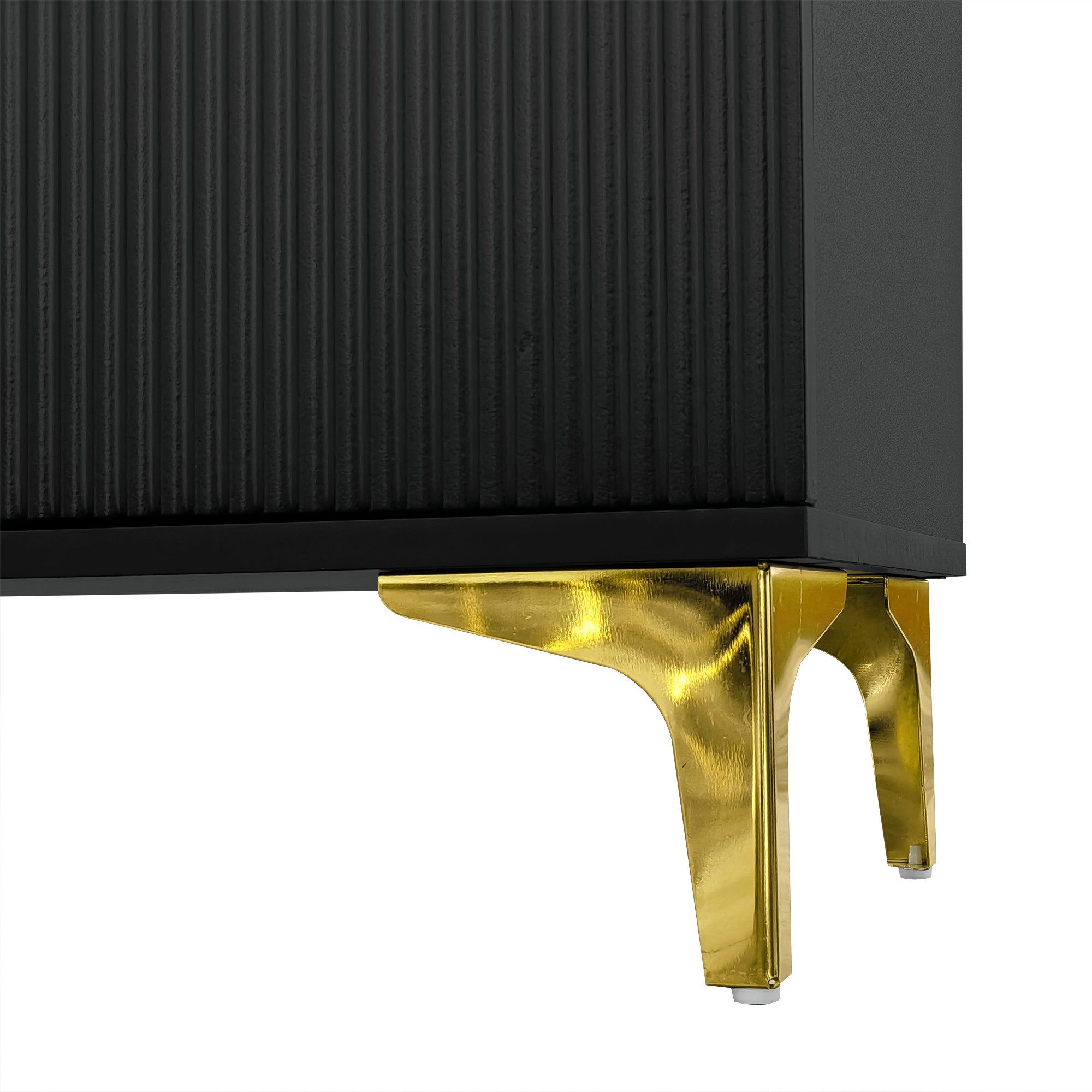 Merax Kommode mit Schubladen und Türen, Schubkastenkommode mit Metallbeine,Sideboard,Highboard