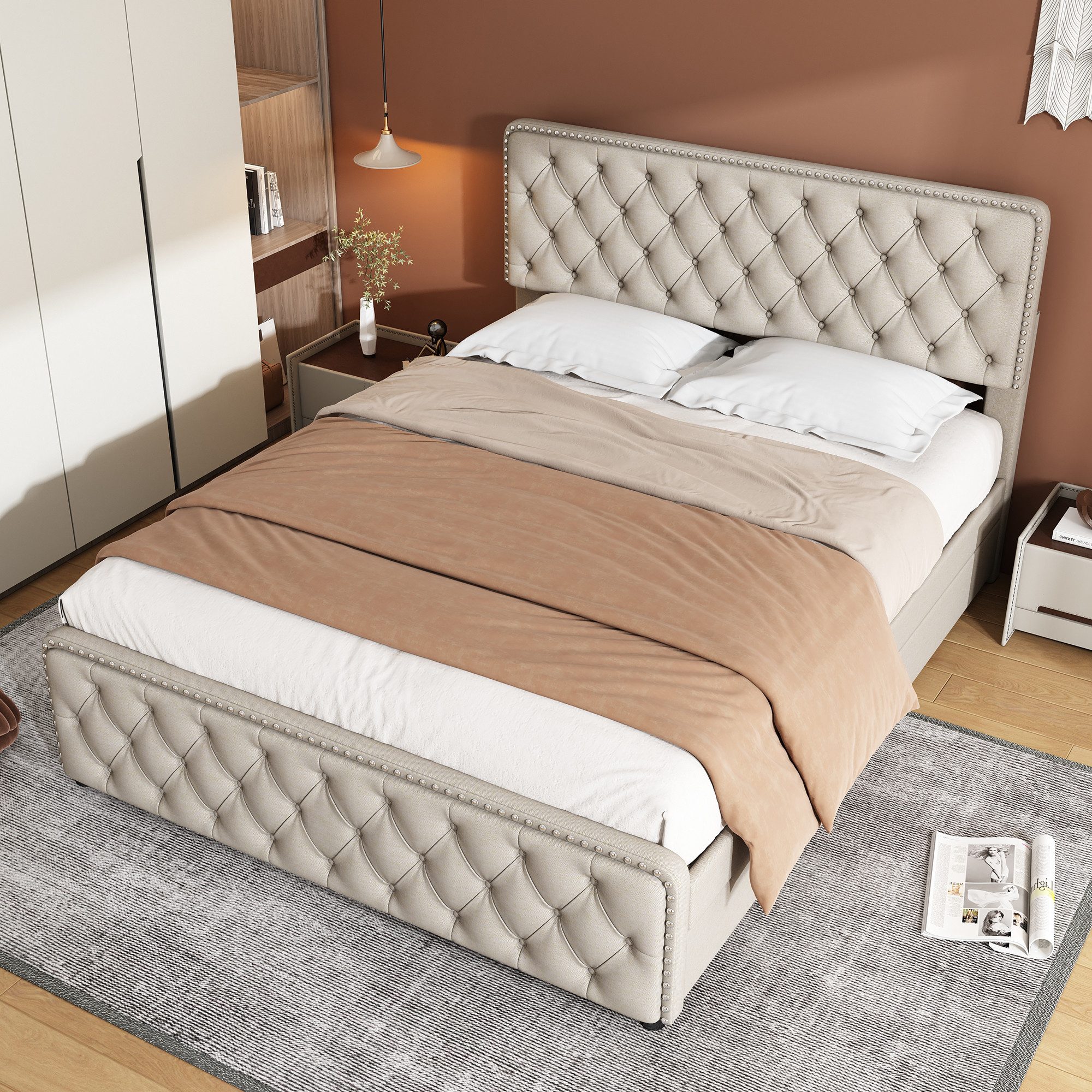 HAUSS SPOLE Polsterbett 160x200cm mit 4 günstig online kaufen