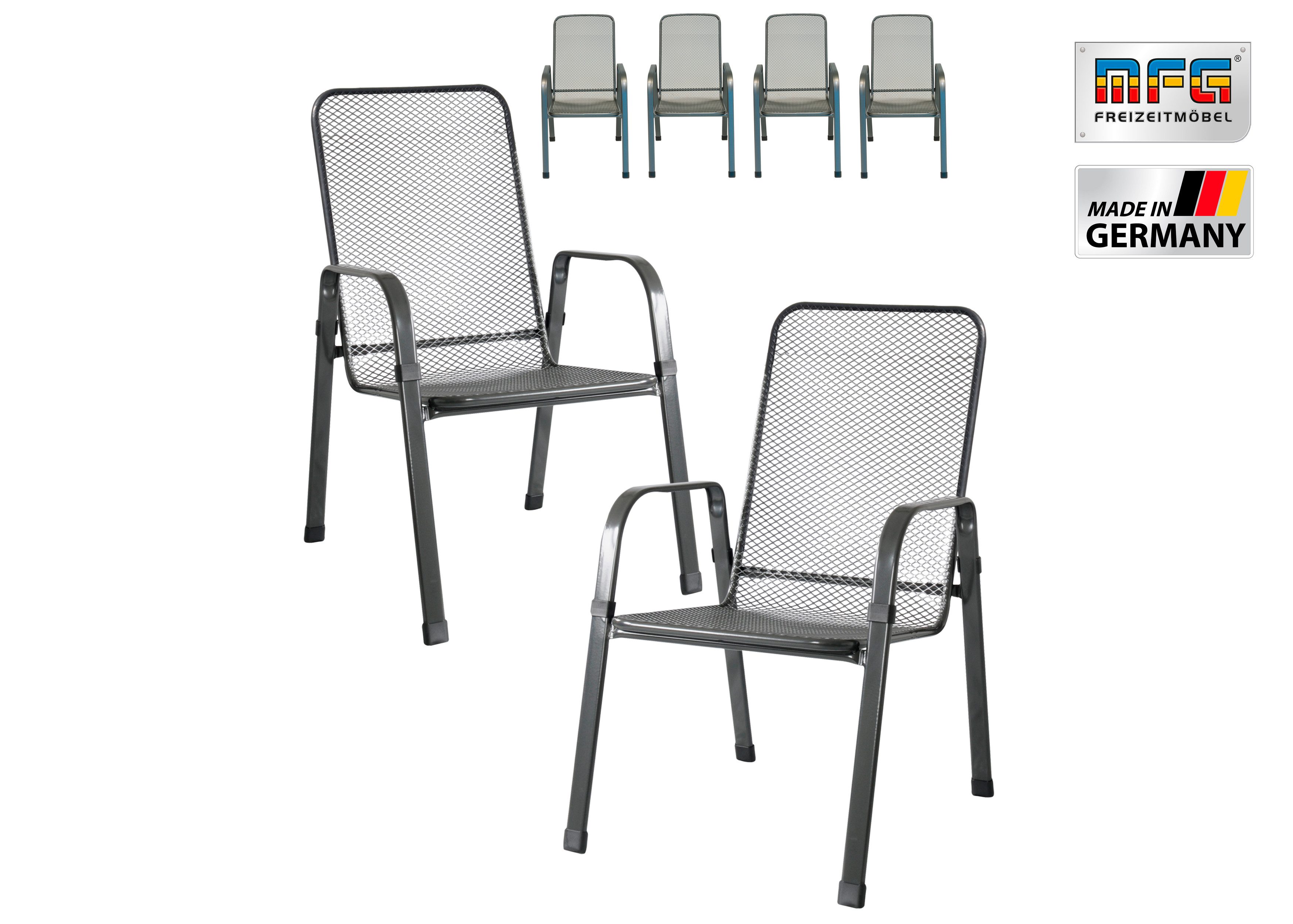 MFG Freizeitmöbel Stapelstuhl MFG Streckmetall-Stapelstuhl "Mec-Stor", 6-er Set (6 St)