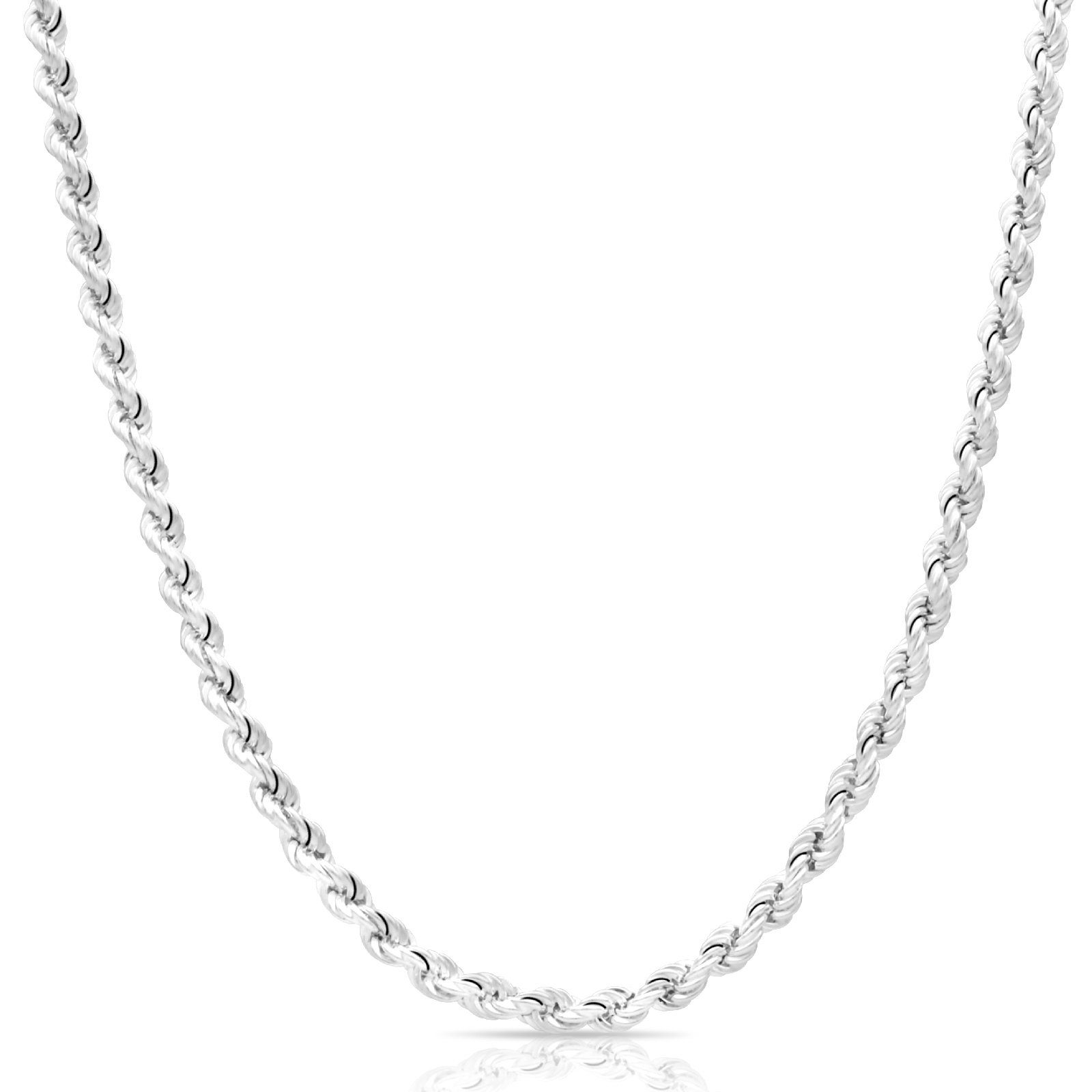 Tony Fein Silberkette Kordelkette Massiv und für Damen 925er 5mm Made Silber in Halskette, Herren Italy Sterling