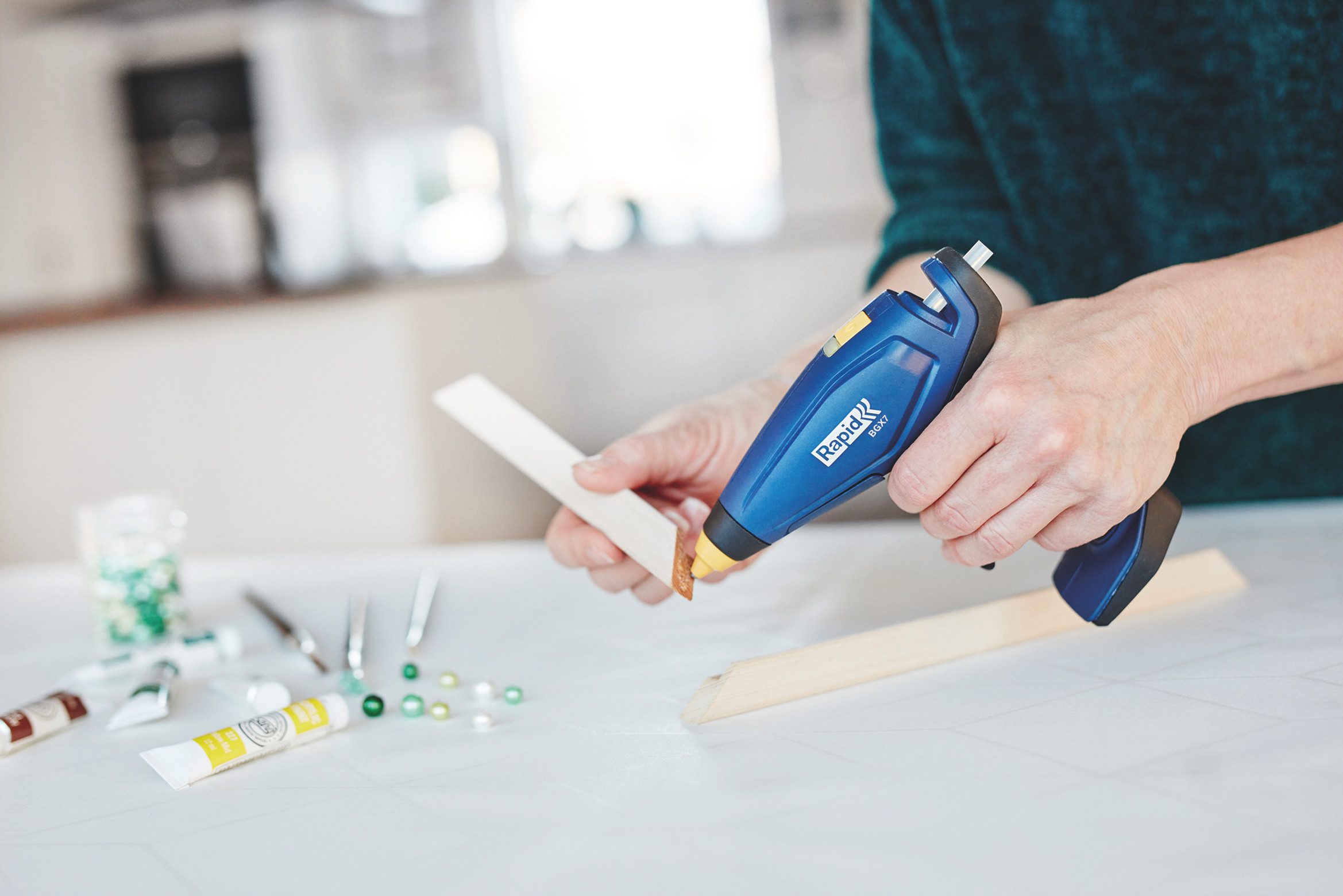 Rapid Heißklebepistole BGX7 Akku-Heißklebepistole 7mm 3,6V USB Basteln Dekorieren 5001703, Akkubetrieb