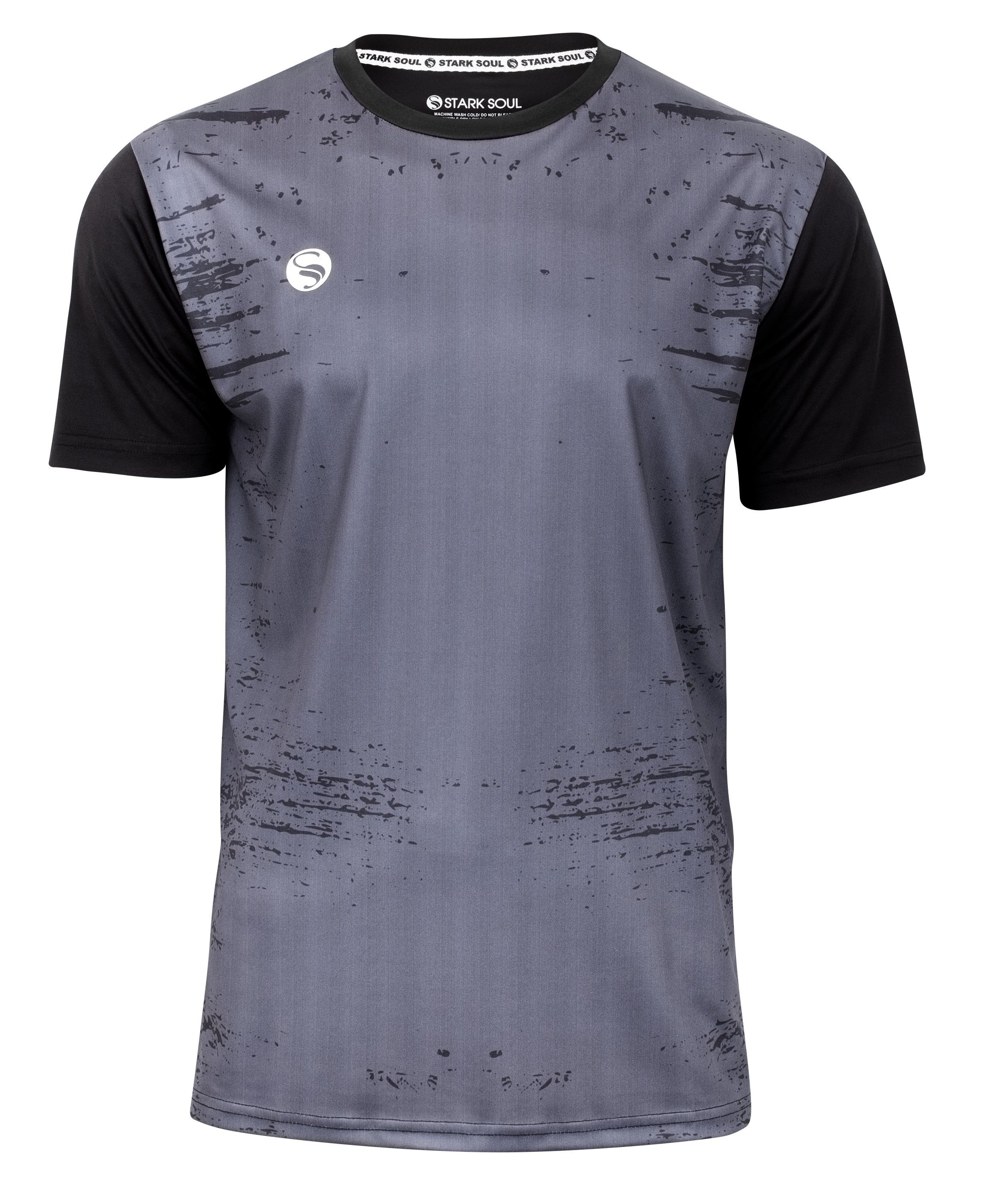 Stark Soul® T-Shirt Trainingsshirt Trikot "Stained"- T-Shirt, Herren Sport-Shirt, Kurzarm Dunkelgrau