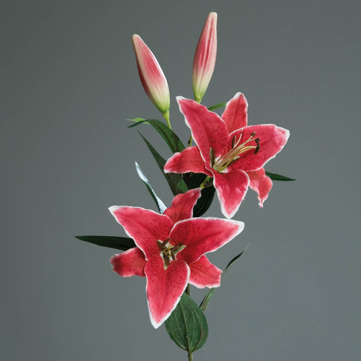 Kunstblume künstlicher großer Lilienzwei 85cm Seidenblume, mucPlants