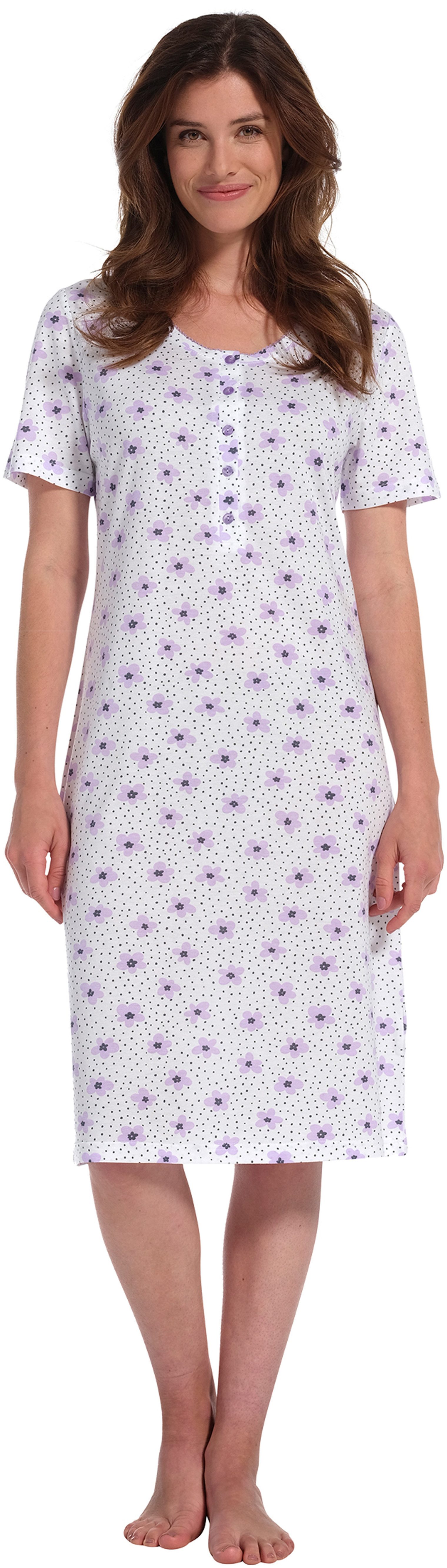 Pastunette Nachthemd Damen Nachthemd mit Knopfleiste (1-tlg) auch in großen Größen