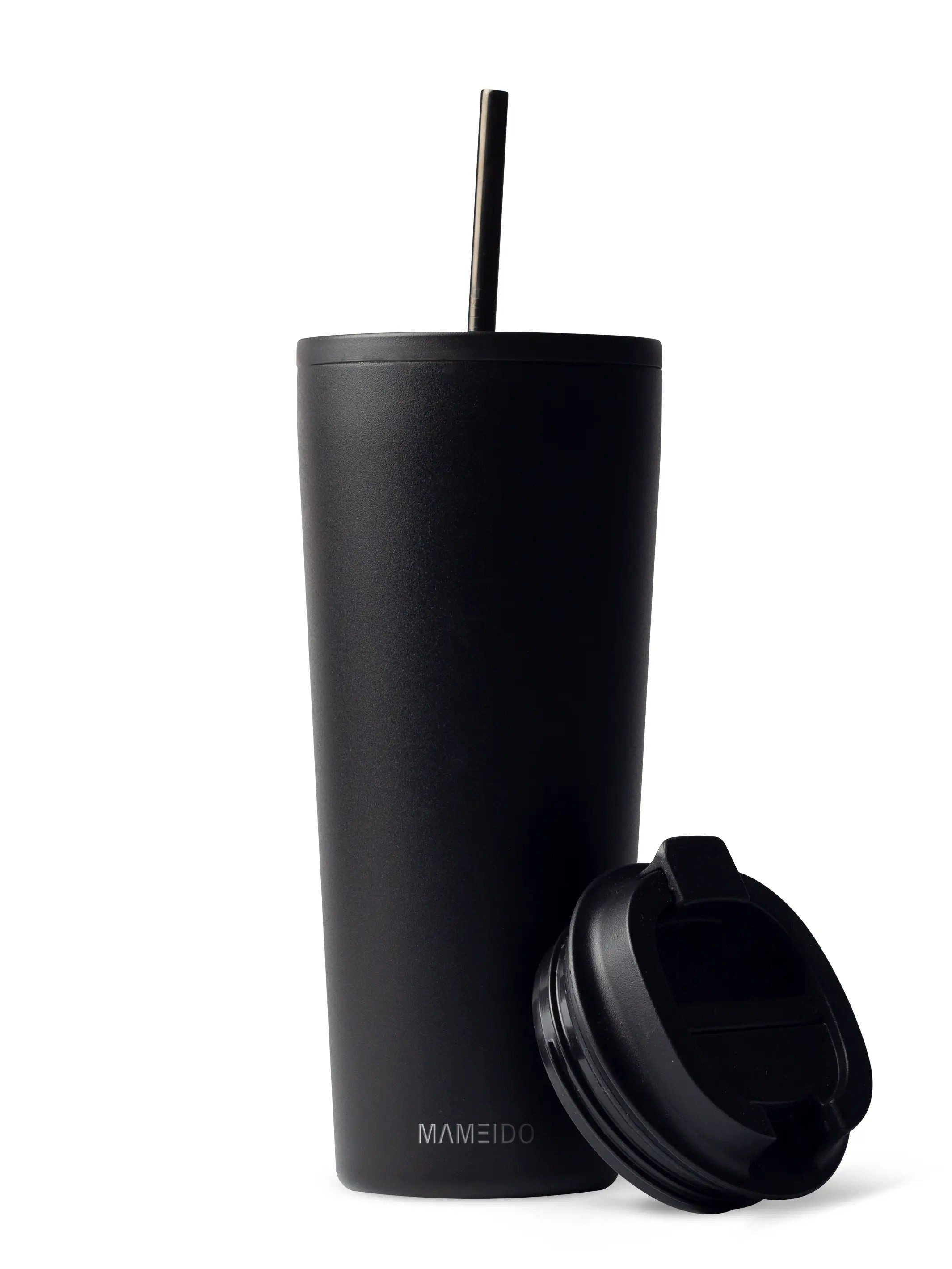 MAMEIDO Thermobecher, Edelstahl, Kunststoff, Silikon, doppelwandig isoliert, auslaufsicher in 350ml, 470ml, 700ml & 1200ml