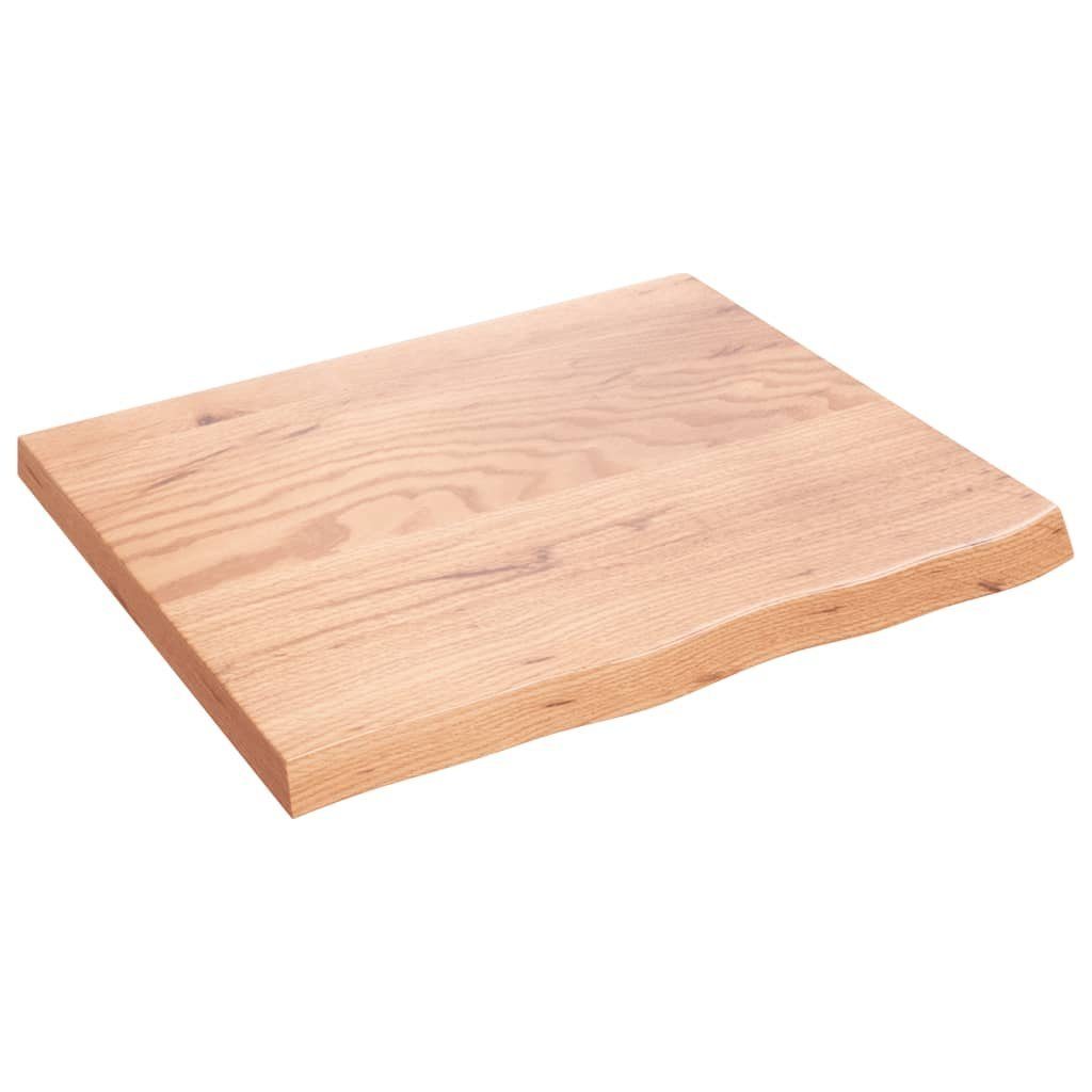 Hellbraun Massivholz 60x50x2 cm Eiche furnicato Tischplatte Behandelt