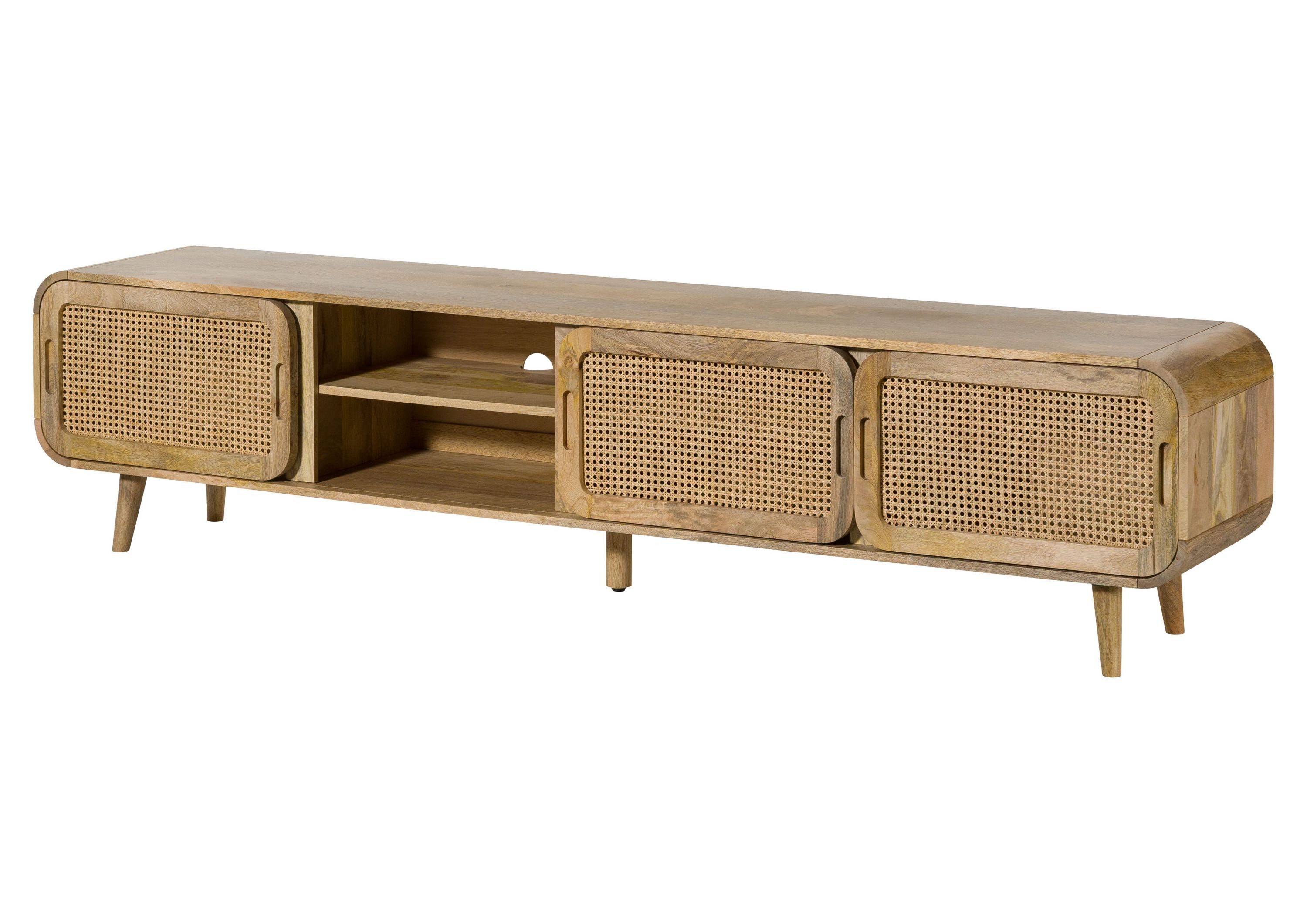 Massivmoebel24 TV-Board VALENCIA (Massivholz), Mango 220x40x50 natur lackiert VALENCIA #124