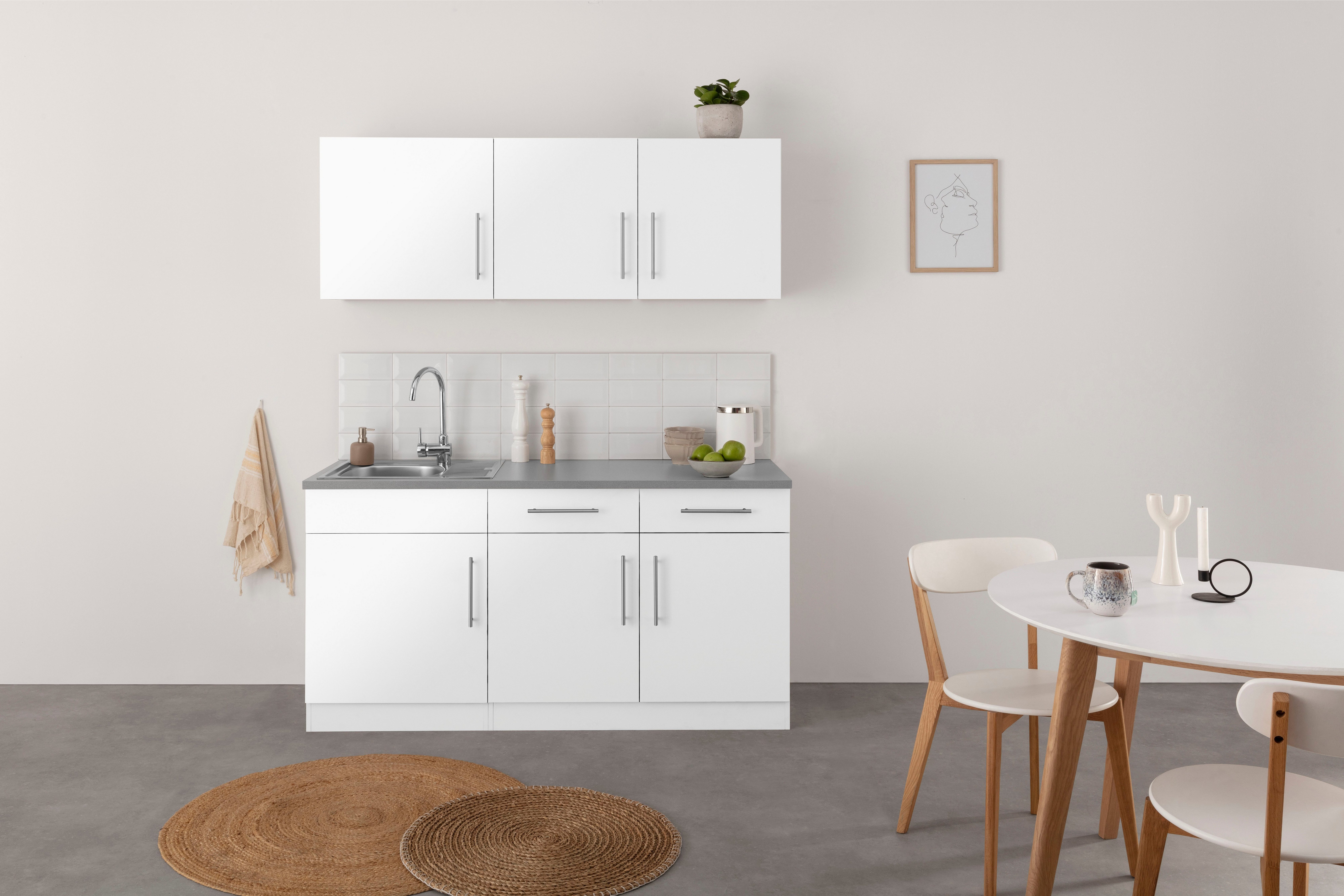 wiho Küchen Pantryküche Cali, ohne E-Geräte, Breite 160 cm