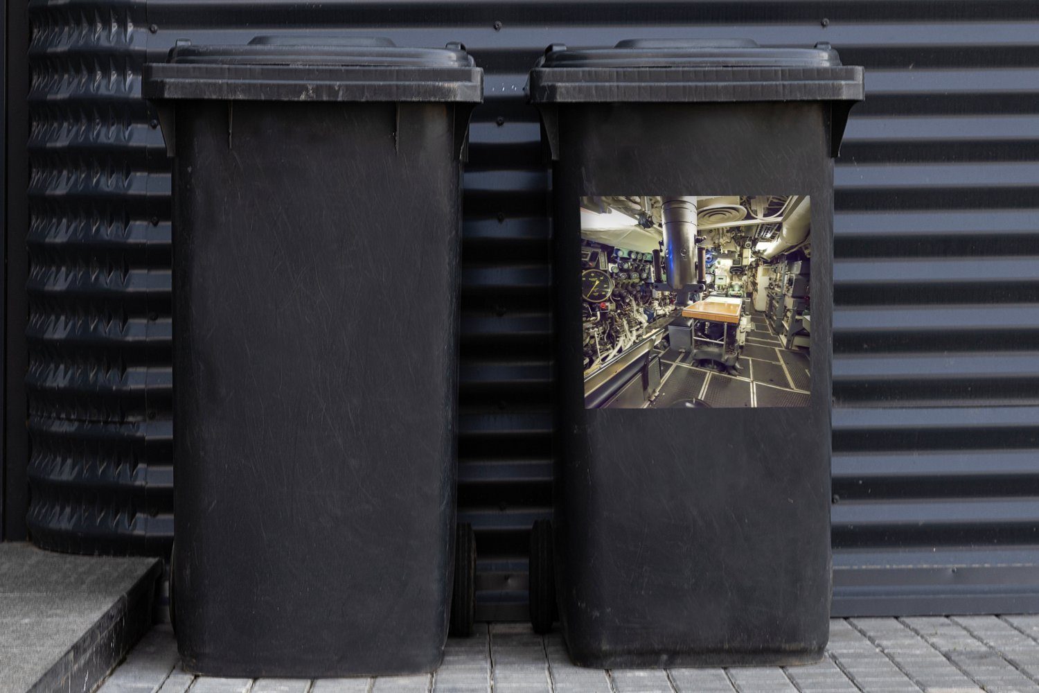 (1 Mülltonne, Innere St), Das eines Wandsticker U-Boots Mülleimer-aufkleber, alten Container, Abfalbehälter Sticker, MuchoWow