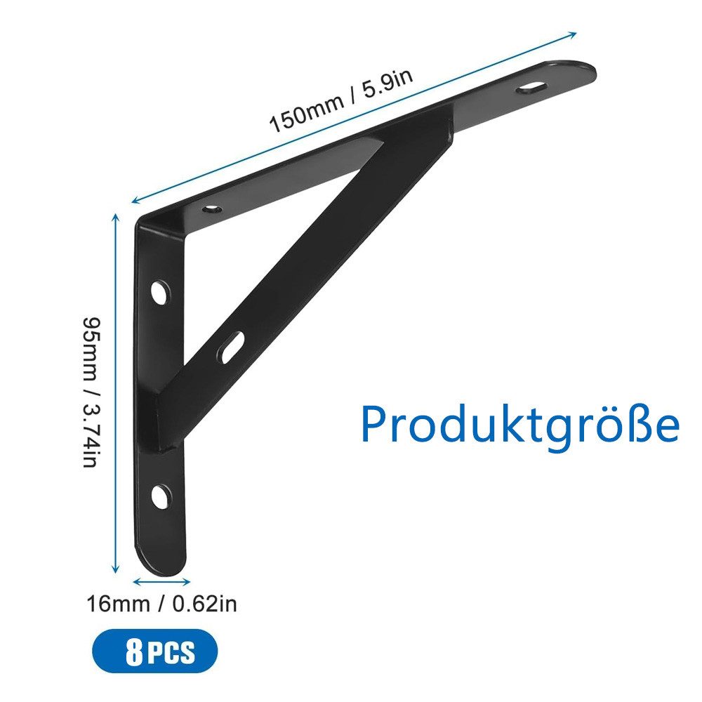 TUWENA Wandregalhalter 8 Stück Regalwinkel Schwerlast, Metall Regalhalterung für Wandmontage