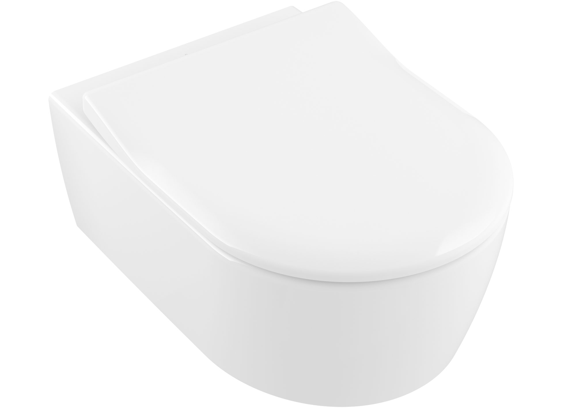 Villeroy & Boch WC-Sitz Avento, Toilettendeckel mit Absenkautomatik, D-Form SlimSeat, Weiß Alpin