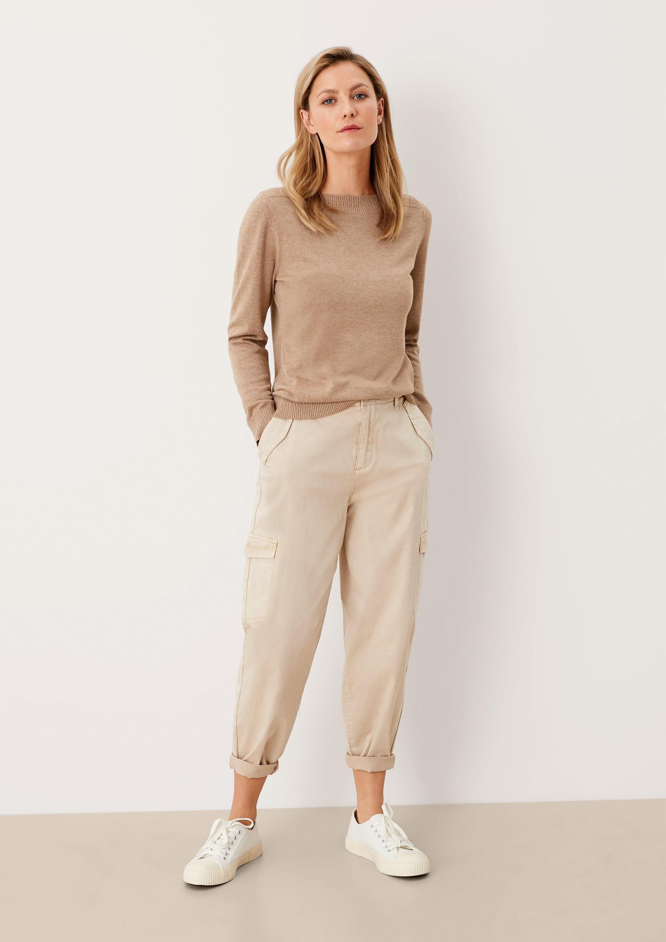 s.Oliver Longpullover Strickpullover Pullover mit U-Boot-Ausschnitt