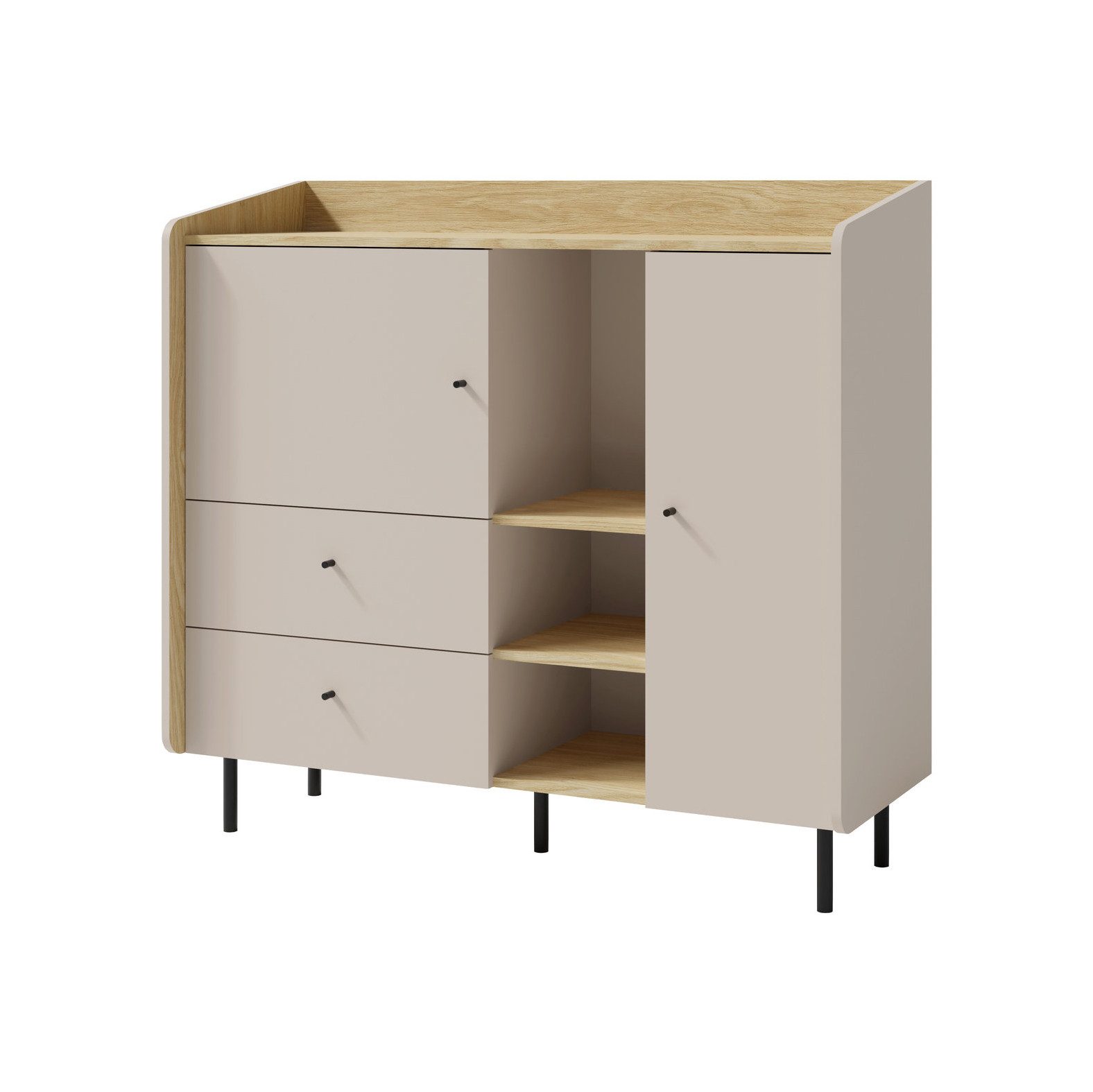 Beautysofa Kommode ALEX mit 2 Türen und 2 Schubladen