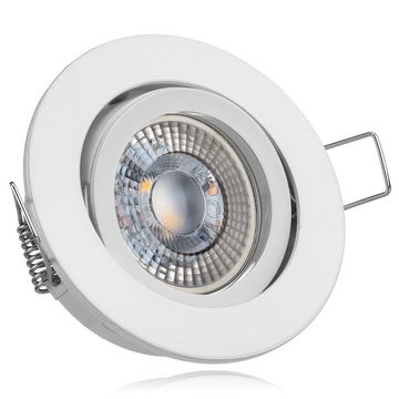 LEDANDO LED Einbaustrahler RGB LED Einbaustrahler Set extra flach in weiß mit 3W LED von LEDANDO