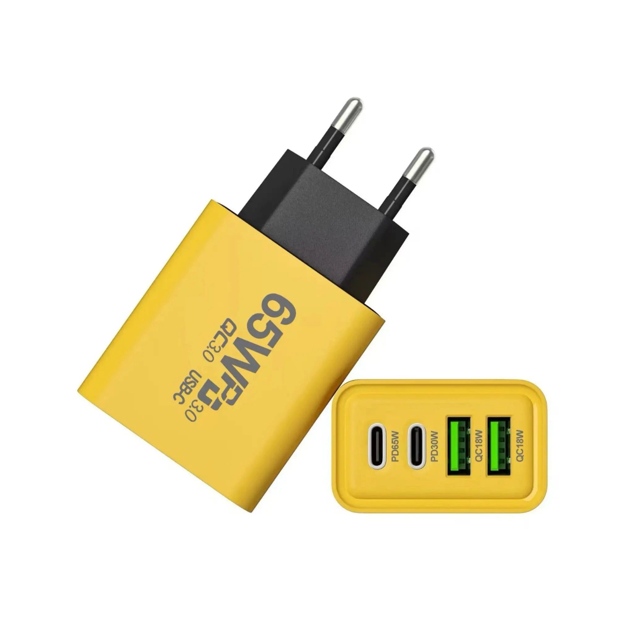 Firelia Ladegerät 65W inkl. Ladekabel USB-C Smartphone-Ladegerät (Schnellladeadapter 4 in 1 Netzteil)