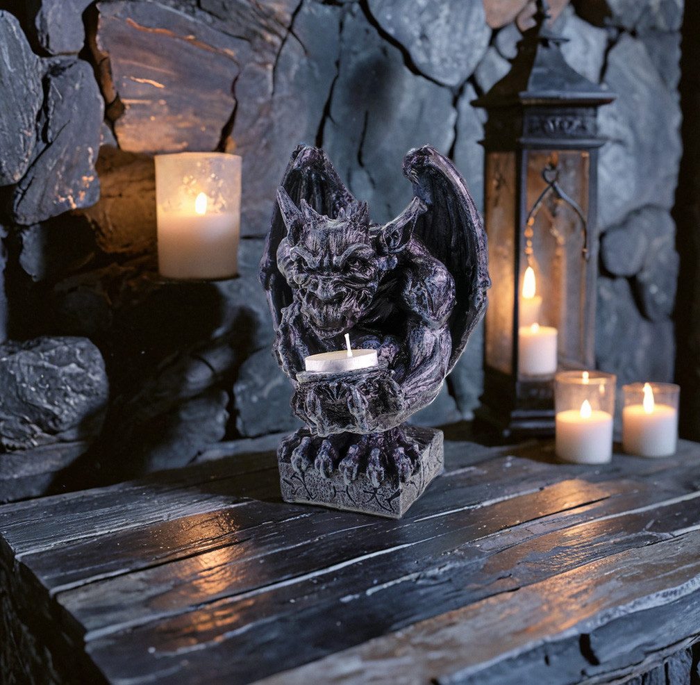 Kremers Schatzkiste Dekofigur Gargoyle-Teelichthalter 21x16 cm günstig online kaufen