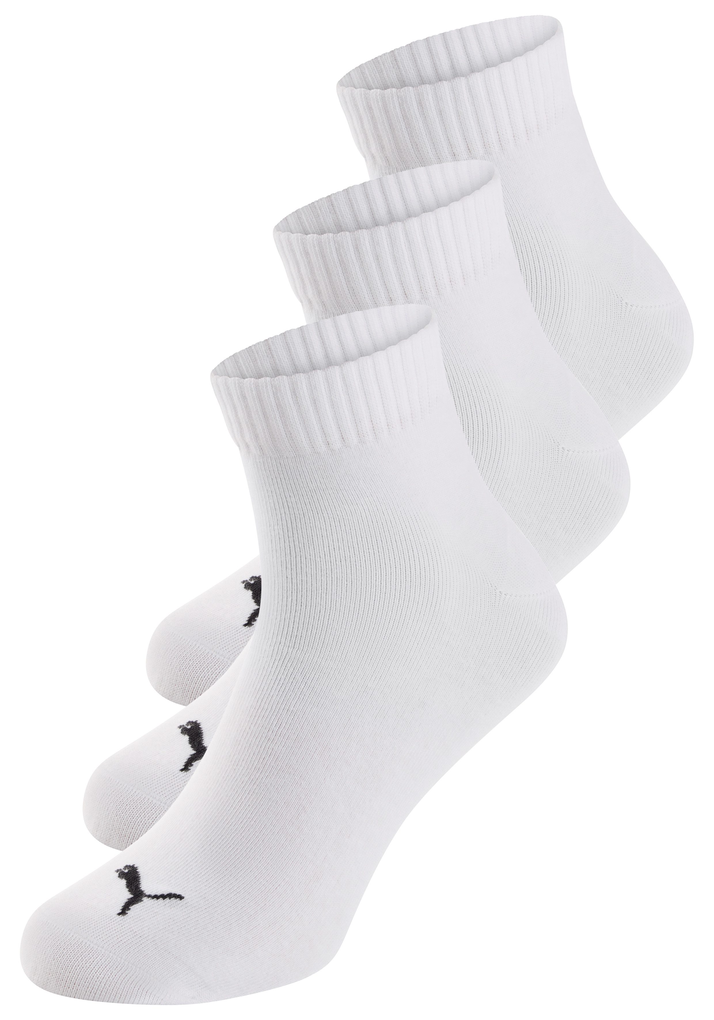 PUMA Короткие носки (3-Paar) Atmungsaktiv, Rippenbündchen, weiche Baumwollmischung