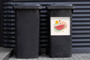 MuchoWow Wandsticker Wassermelone - Obst - Sommer (1 St), Mülleimer-aufkleber, Mülltonne, Sticker, Container, Abfalbehälter