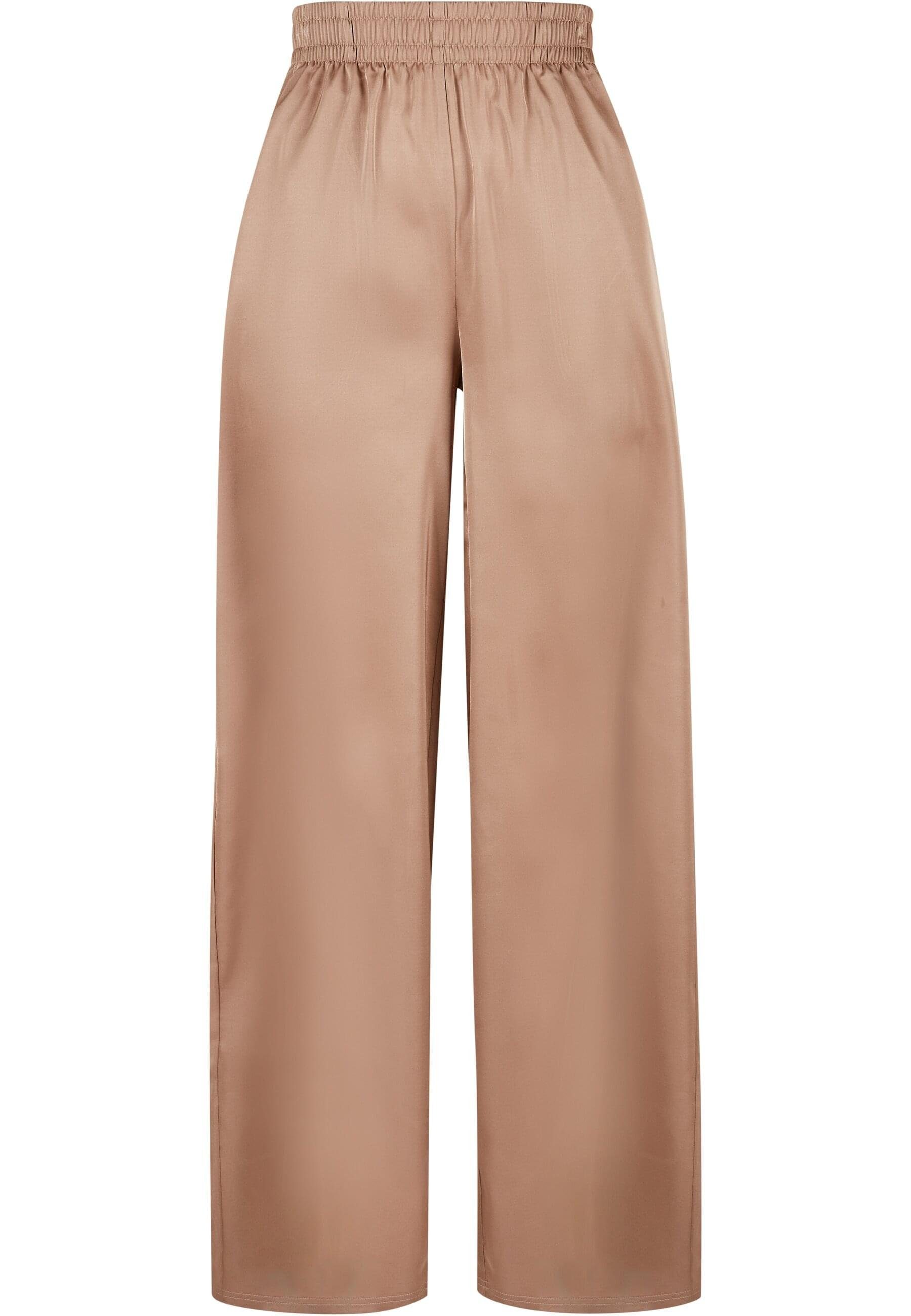URBAN CLASSICS Stoffhose Urban Classics Damen Ladies Satin Wide Leg Pants ( günstig online kaufen