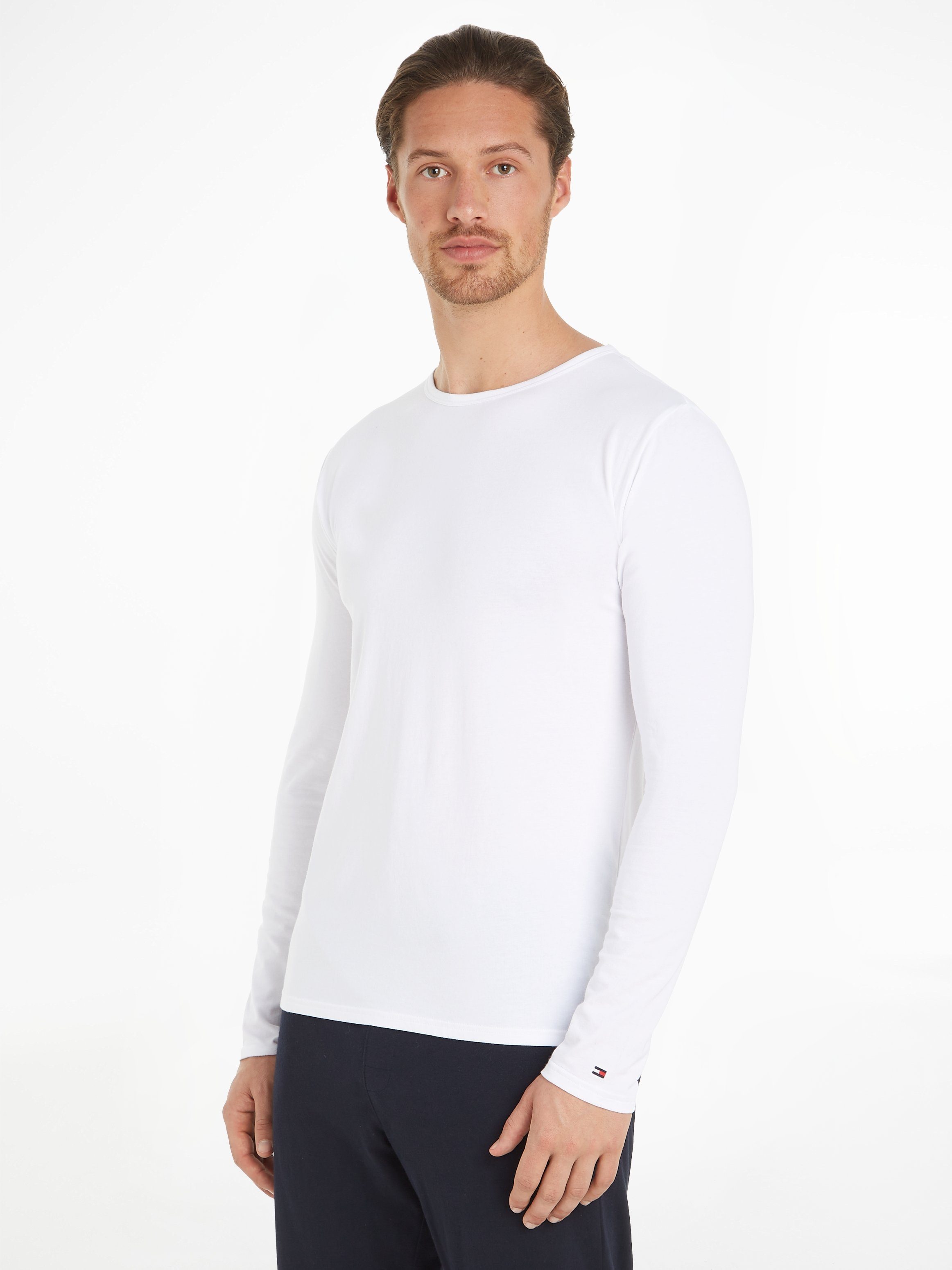 LS Underwear (Packung, T-Shirt Tee Tommy mit 3er-Pack) White/White/White 3P Markenlabel Hilfiger