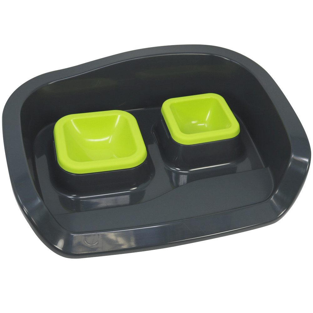 com-four Futterstation Futter- und Wasserstation, transparente Behälter kann für Wasser und Futter