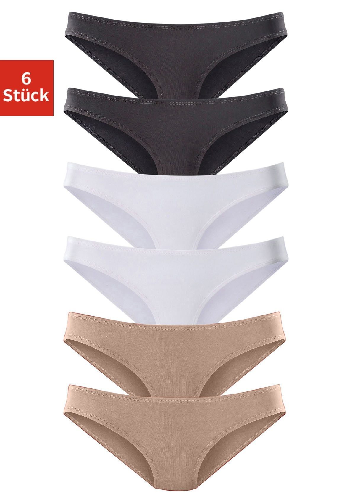 vivance active Bikinislip (6er-Pack) aus weicher Microfaser günstig online kaufen