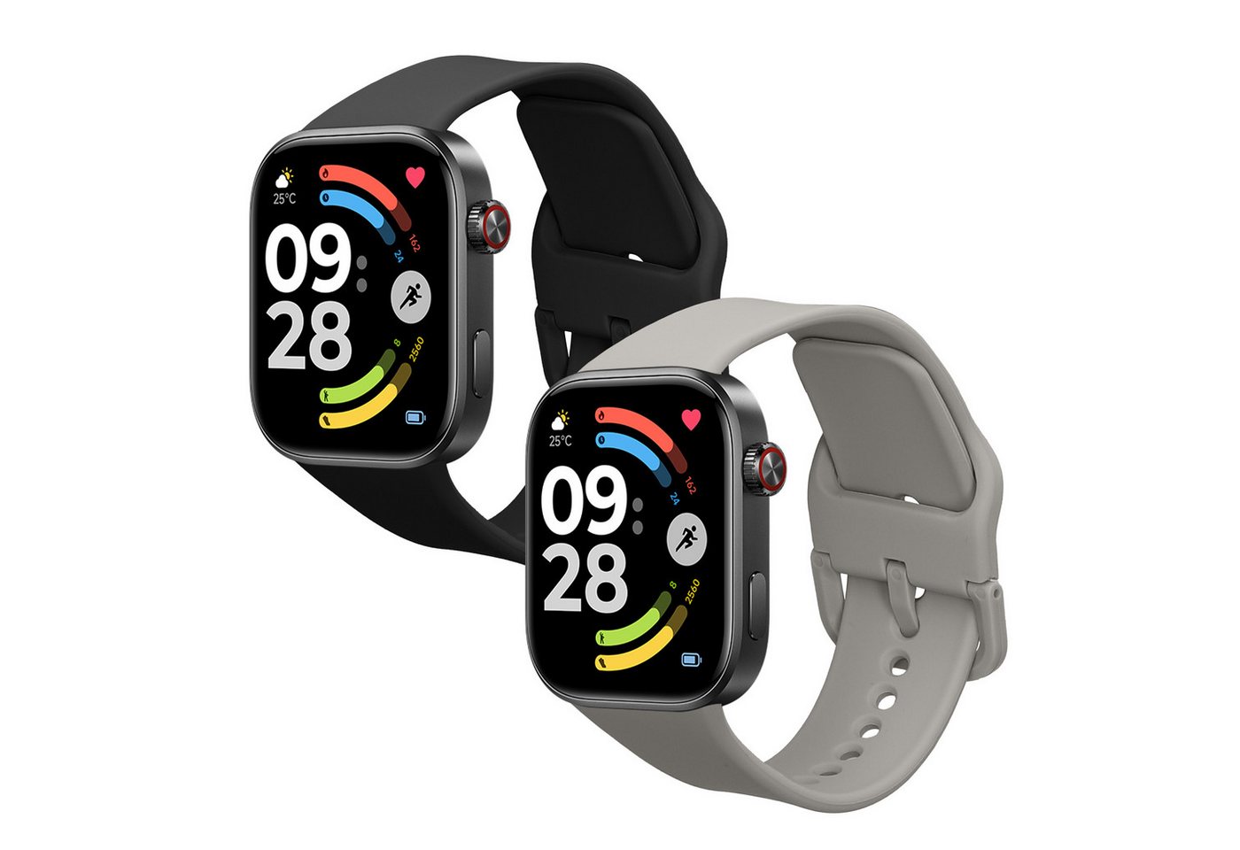 kwmobile Smartwatch-Armband 2x Uhrenarmband für Xiaomi Redmi Watch 6 / Redmi Watch 5 Armband, Fitnesstracker Band Set aus TPU Silikon - Ersatzarmband Smartwatch