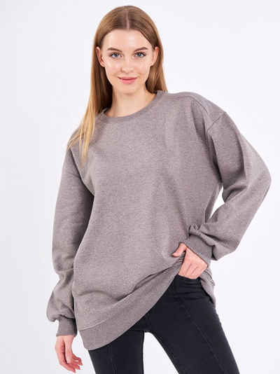 COMEOR Sweatshirt Damen Oversize Pullover Langarm Baumwolle