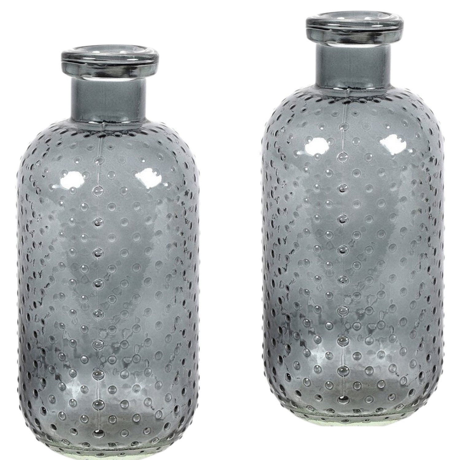 Marrakesch Orient & Mediterran Interior Tischvase 2er Set Aesthetic Deko Vase Blumenvase Missy Grau (2 St), Handarbeit