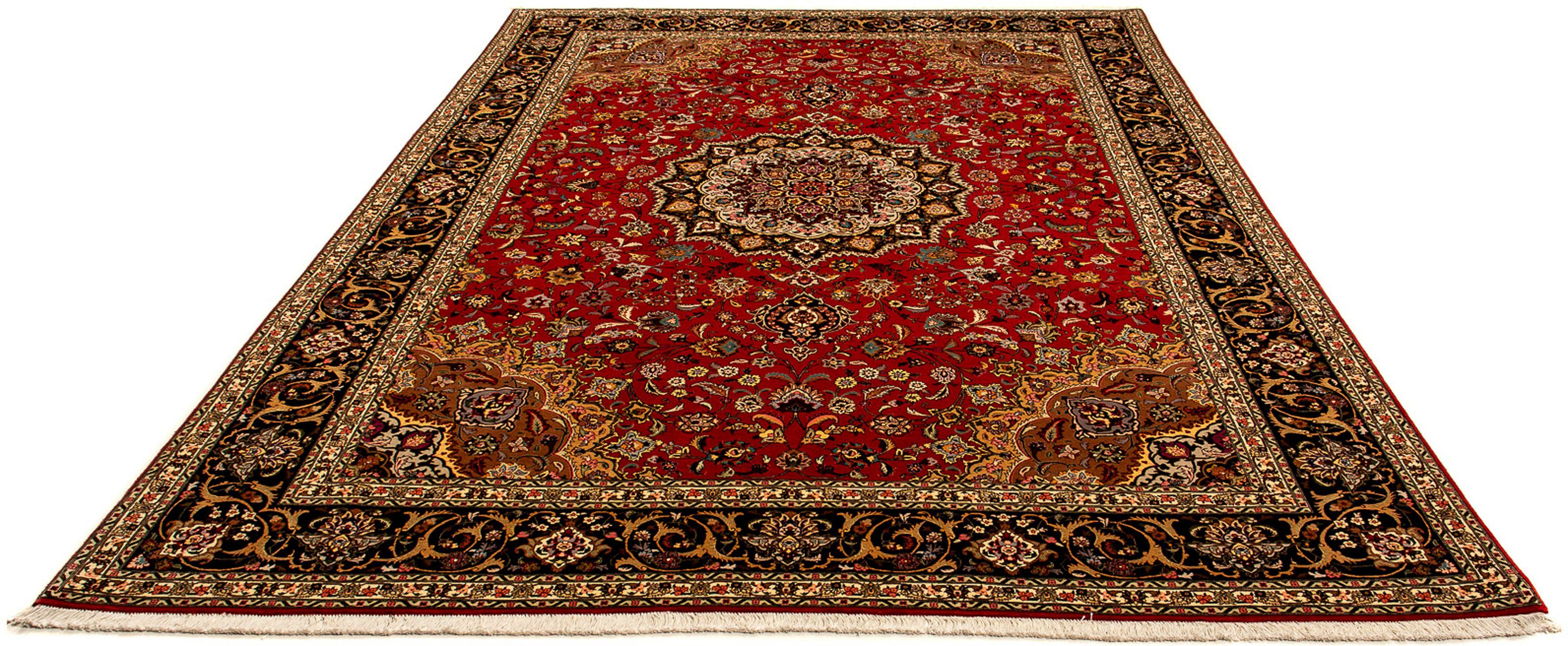 Orientteppich Perser - Täbriz - Royal - 359 x 254 cm - rot, morgenland, rechteckig, Höhe: 7 mm, Wohnzimmer, Handgeknüpft, Einzelstück mit Zertifikat