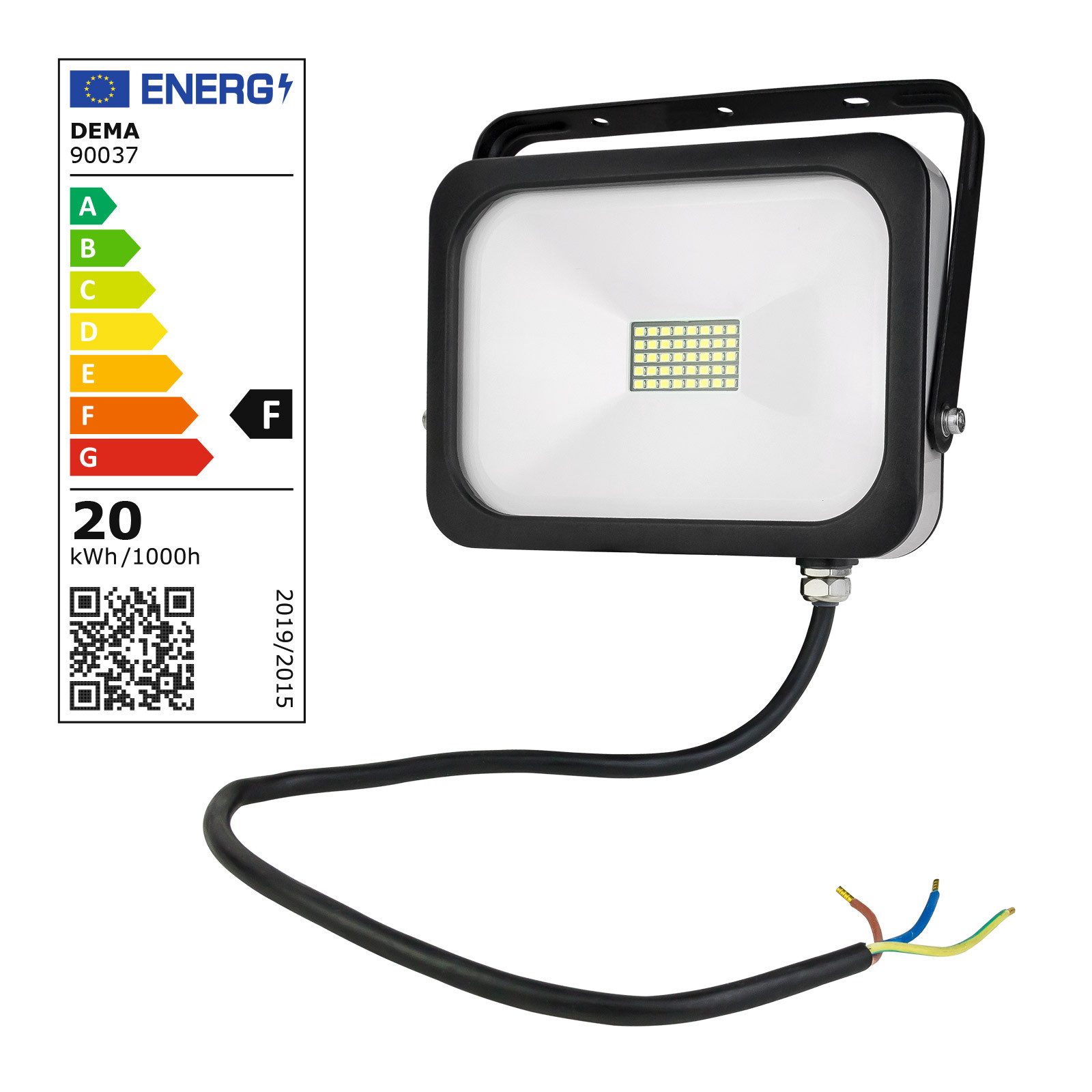 DEMA LED Flutlichtstrahler LED-Leuchte Slim 20W