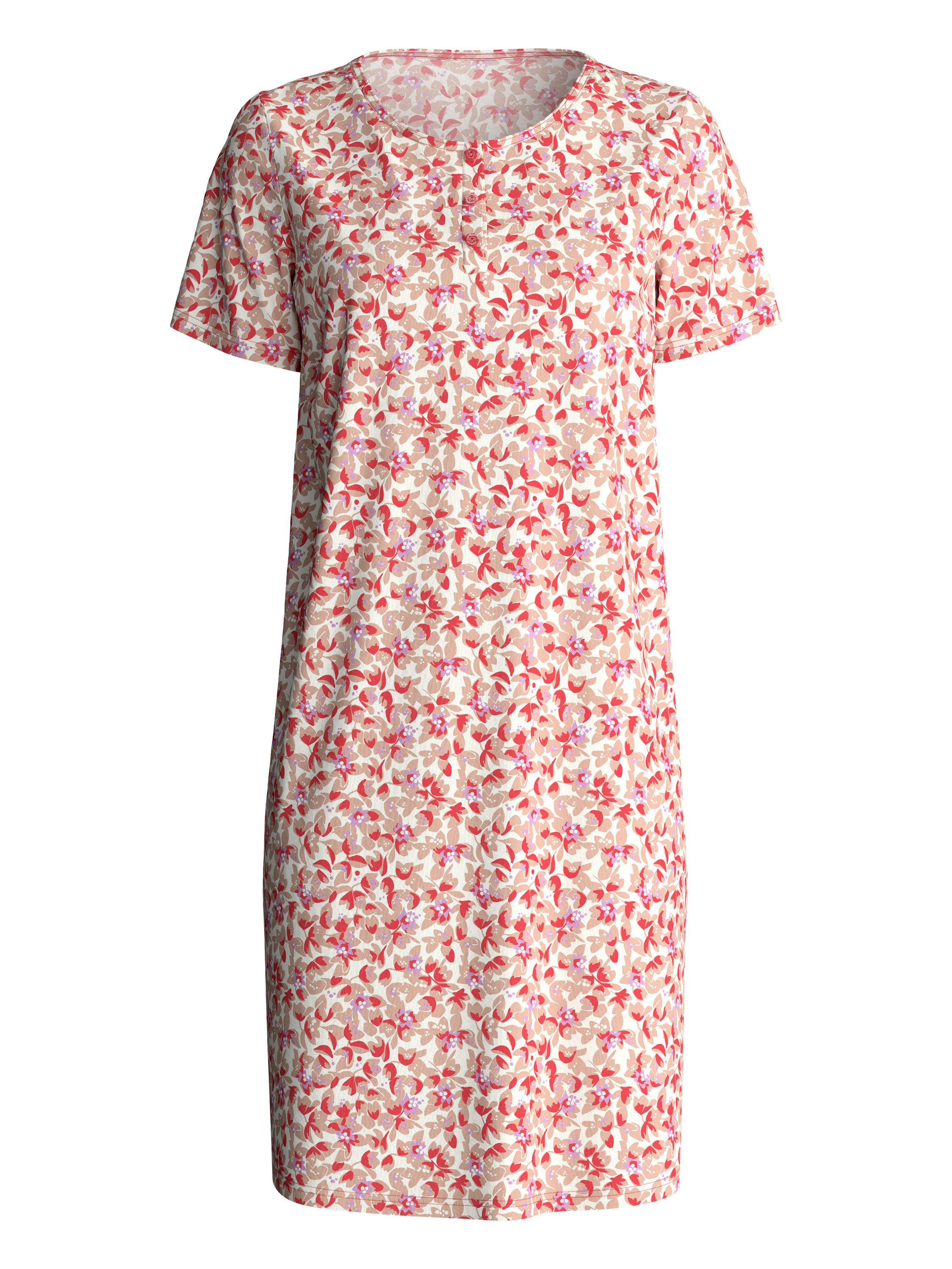 CALIDA Nachthemd Flower Nights Damen (1-tlg) 95cm Länge, weich fallend, Knopfleiste