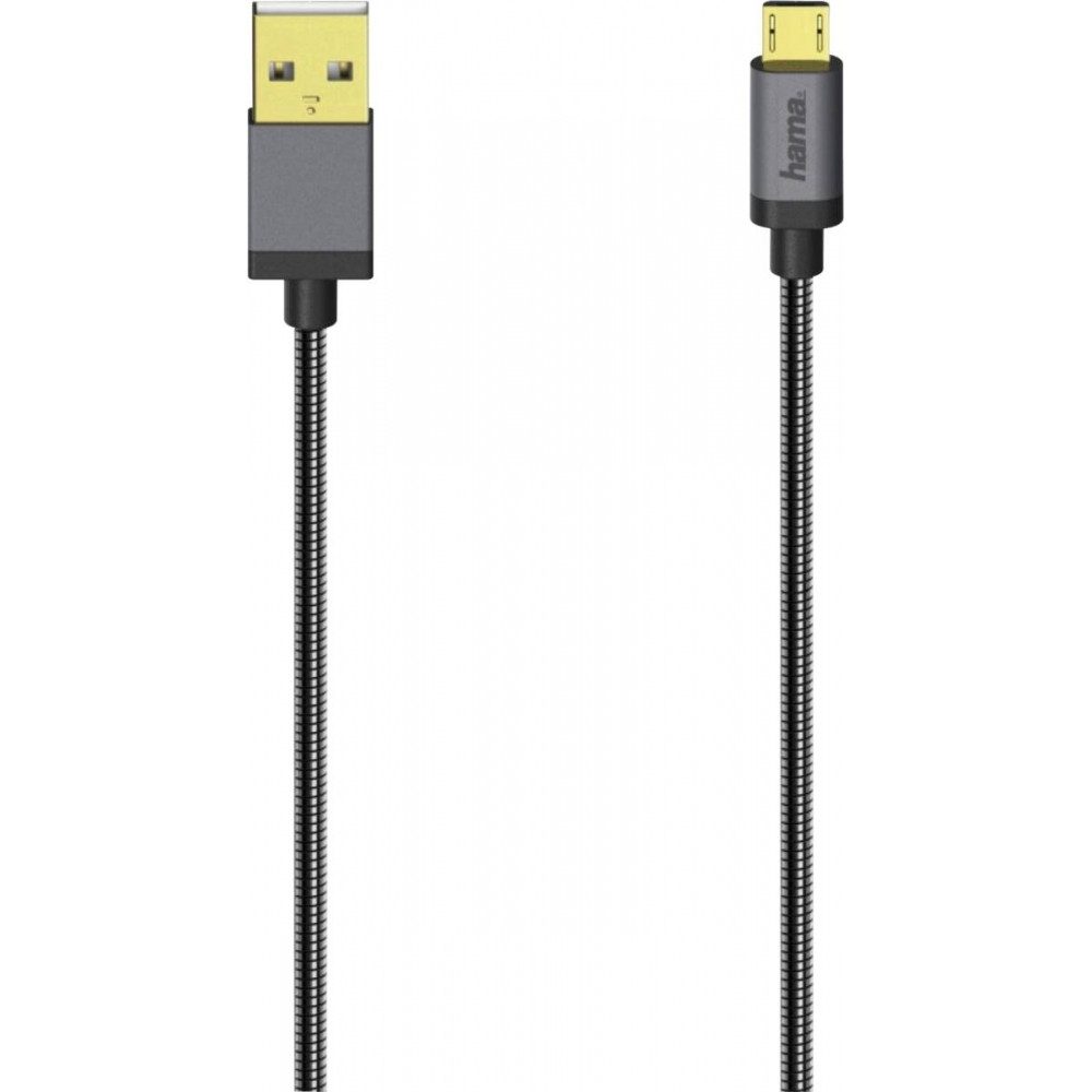 Hama Hama 200500 Micro-USB-Kabel 0,75m Schwarz Elektro-Adapter USB-B ...