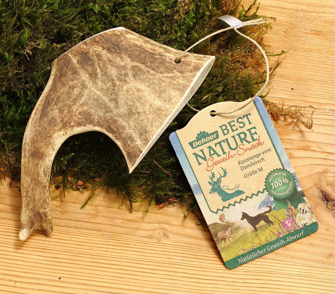 Dehner Best Nature Hundesnack Damhirschgeweih, Kaustange, Gr. M Hirsch, Snack für: Hunde, Leckerli für ausgewachsene Hunde, glutenfrei