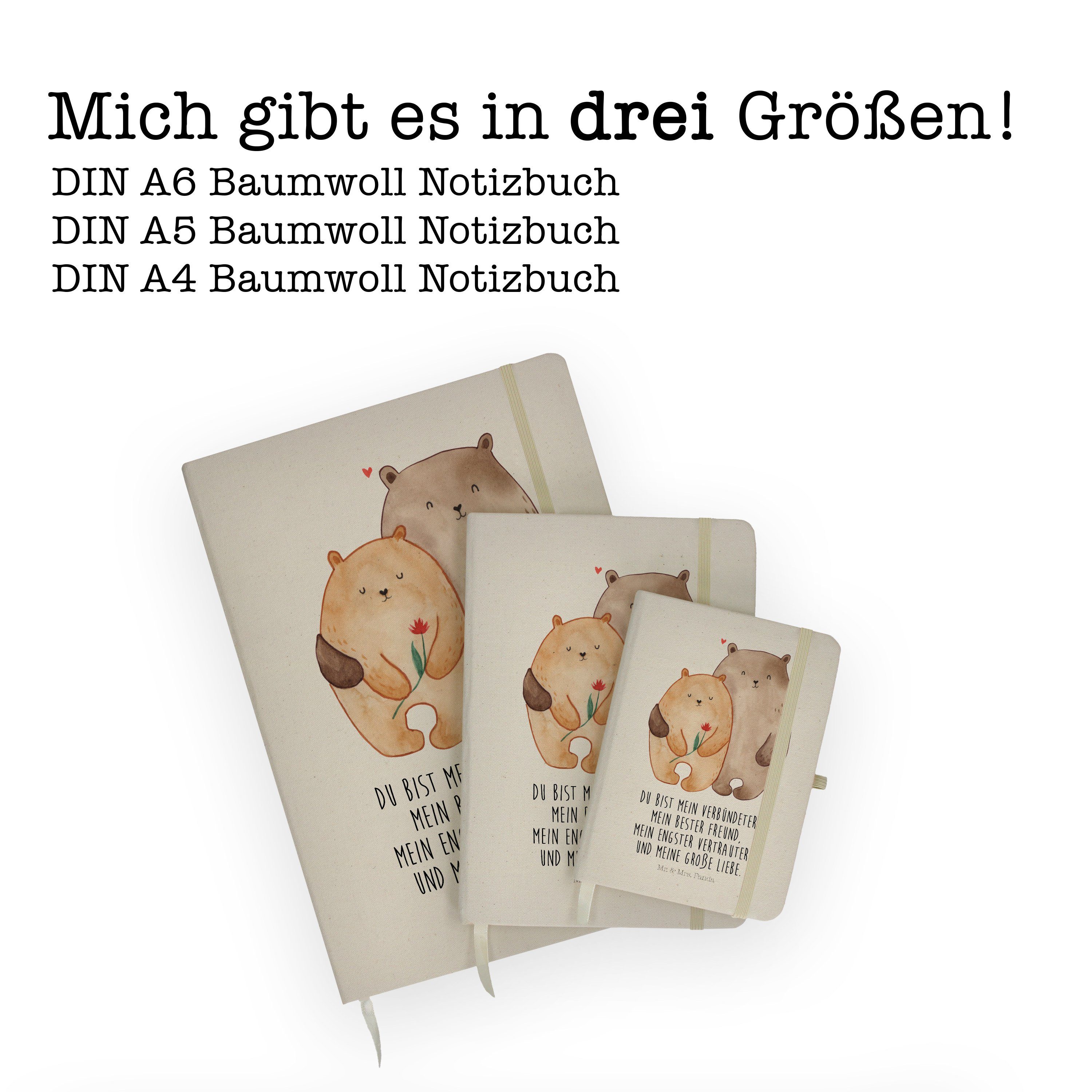 Mr. Notizheft, Bären - Transparent Geschenk, Mrs. Mrs. - & Notizbuch Panda Panda Schreibbuch, Liebe Freund, Mr. &