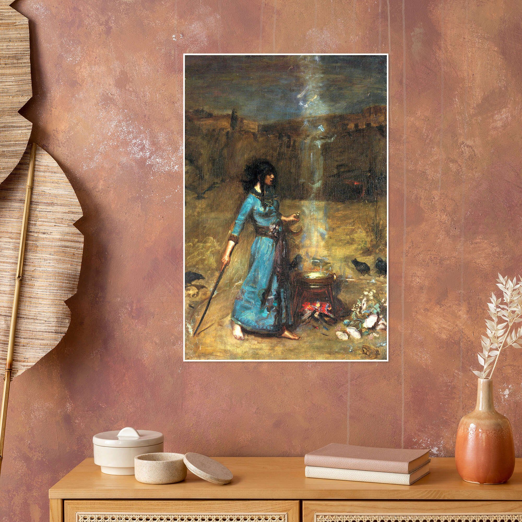 Posterlounge Wandbild Der magische Zirkel, John William Waterhouse, erhältlich als Poster, Leinwandbild, Wandsticker oder Acrylglasbild – Bild 4 von 5