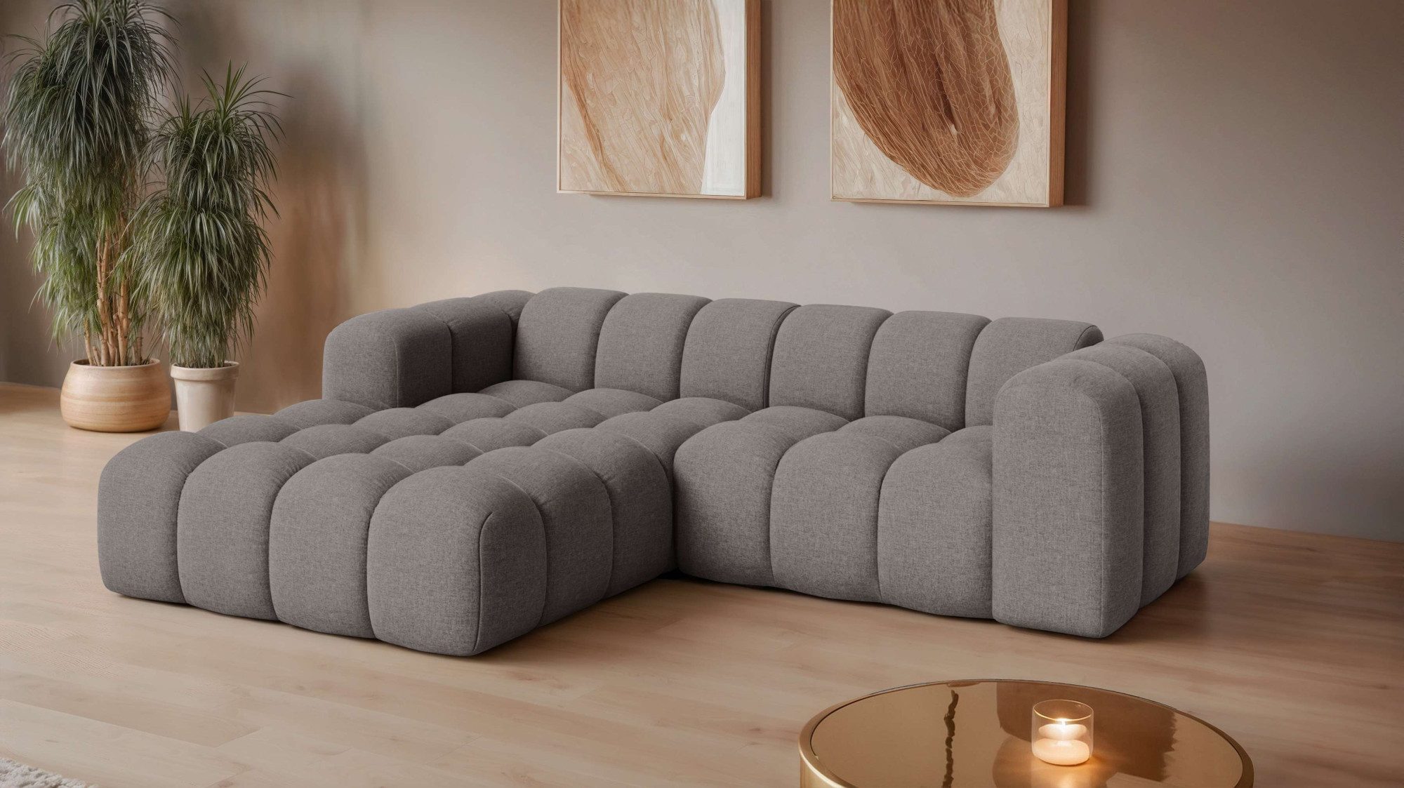 OTTO home Ecksofa KALLIE L-Form, 248 cm - OTTO. Verlässliche Qualität., Bubble Optik, moderne Steppung, hoher Sitzkomfort