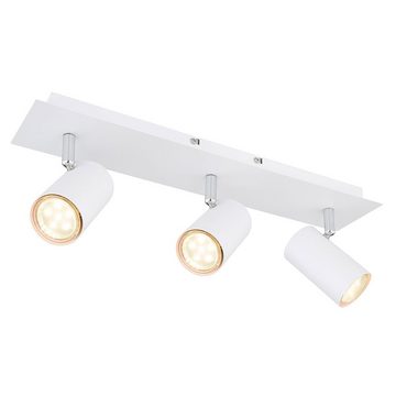 etc-shop LED Deckenspot, Leuchtmittel nicht inklusive, Deckenlampe Deckenstrahler Spotleiste Wohnzimmerlampe 3-flammig
