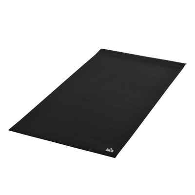 HOMCOM Yogamatte Anti-Rutsch Fitnessgerät Bodenschutzmatte für Fitnessgeräte Schwarz (Set, 1-St., für Heimtrainer Crosstrainer Laufband), 180L x 90B x 0.6H cm