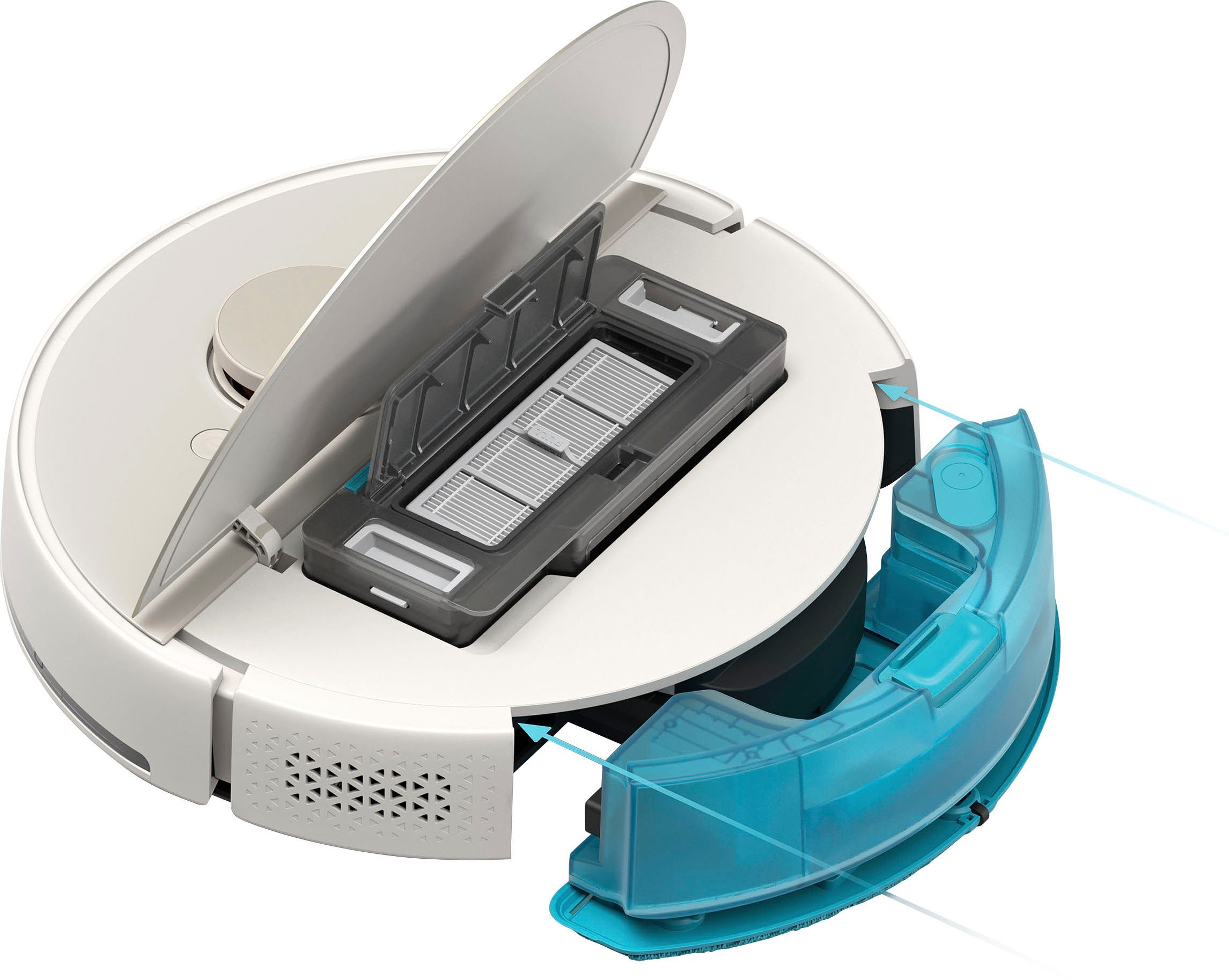 Philips Bodenwischer-Set XV1473/00, (Packung, 4-St), für Saugroboter XU7000/01, XU7100/01 mit 2x Filter, 1x Seitenbürsten