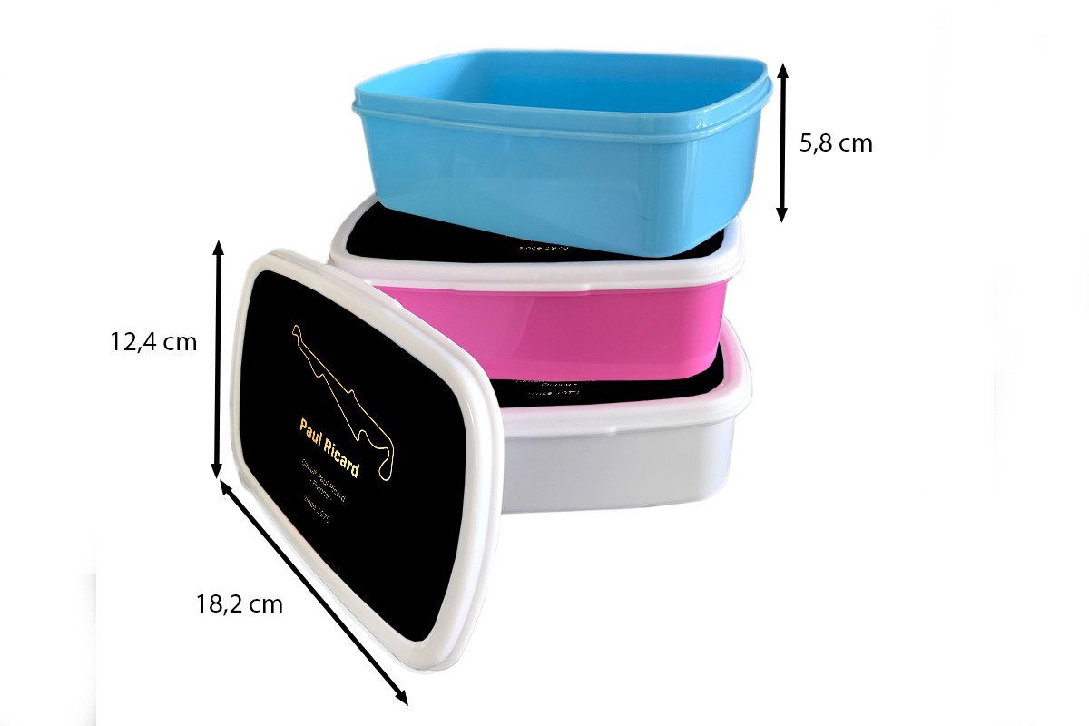 Lunchbox Rennstrecke, für rosa Frankreich Kinder, Brotdose - Erwachsene, F1 - Brotbox Snackbox, Mädchen, MuchoWow (2-tlg), Kunststoff Kunststoff,