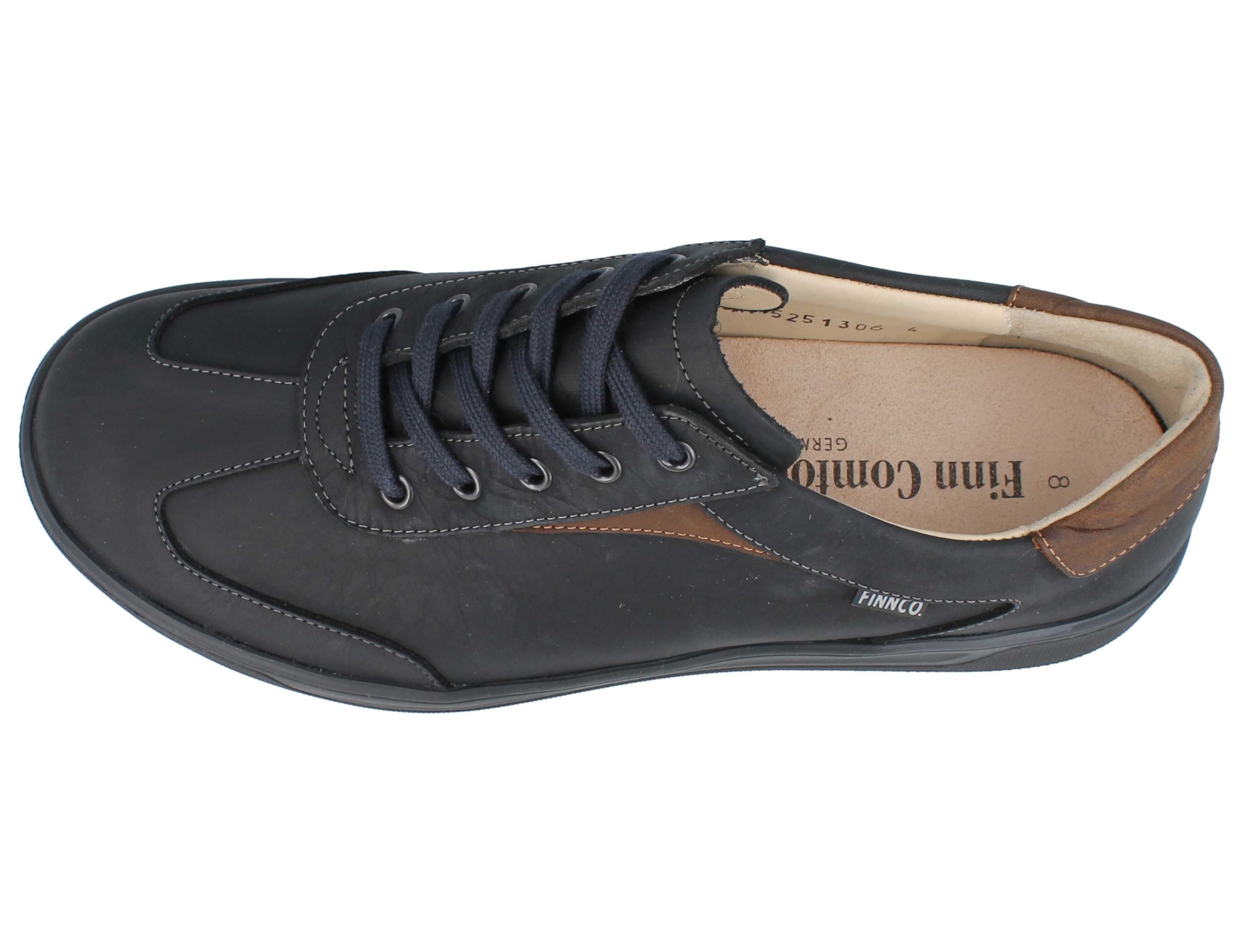 Finn Comfort FINN COMFORT FINNCO Interlagos Herren Halbschuhe dunkelblau Schnürschuh Wechselfußbett