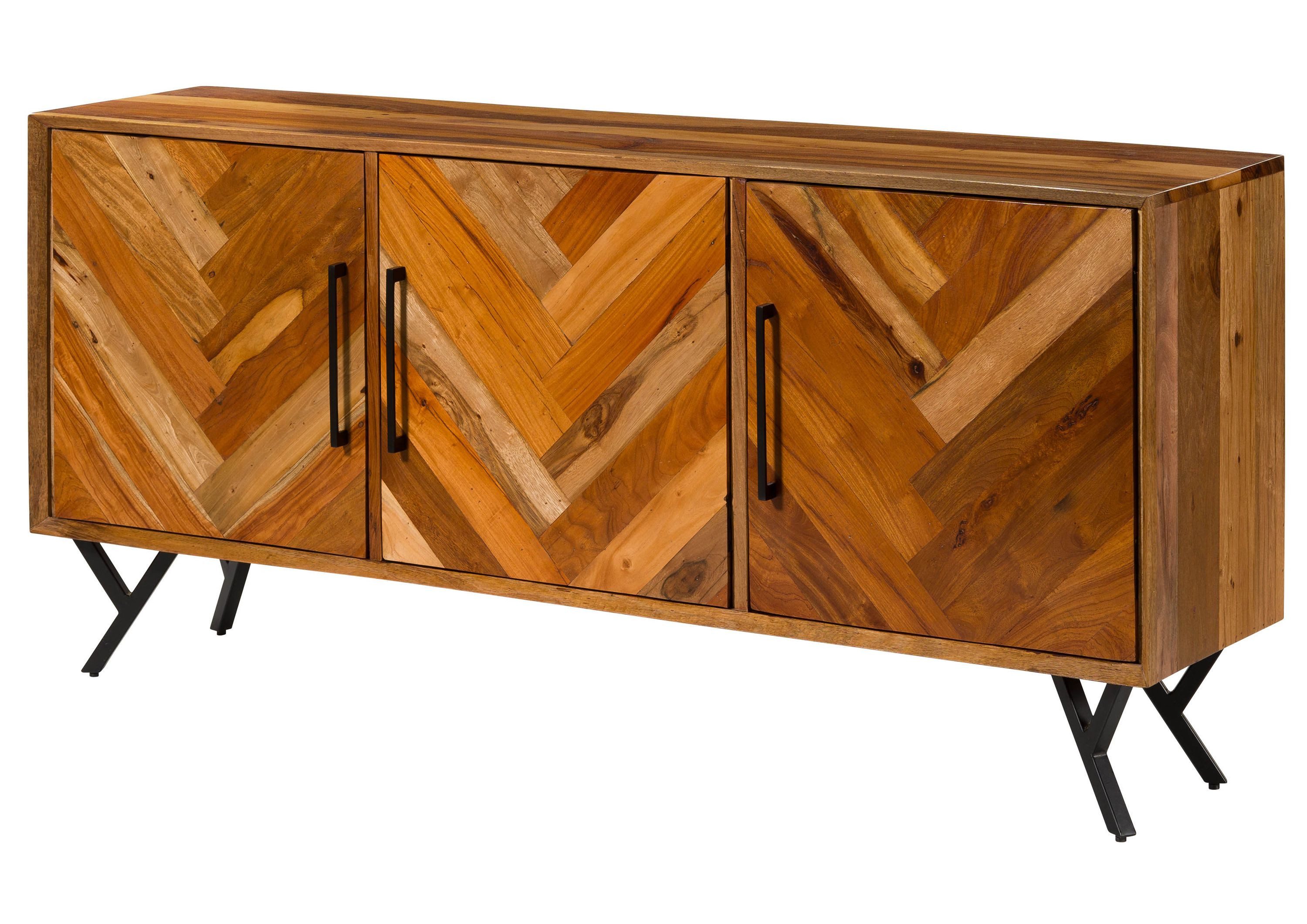 Massivmoebel24 Sideboard AVIGNON (Massivholz), Altholz 180x40x81 natur lackiert AVIGNON #135