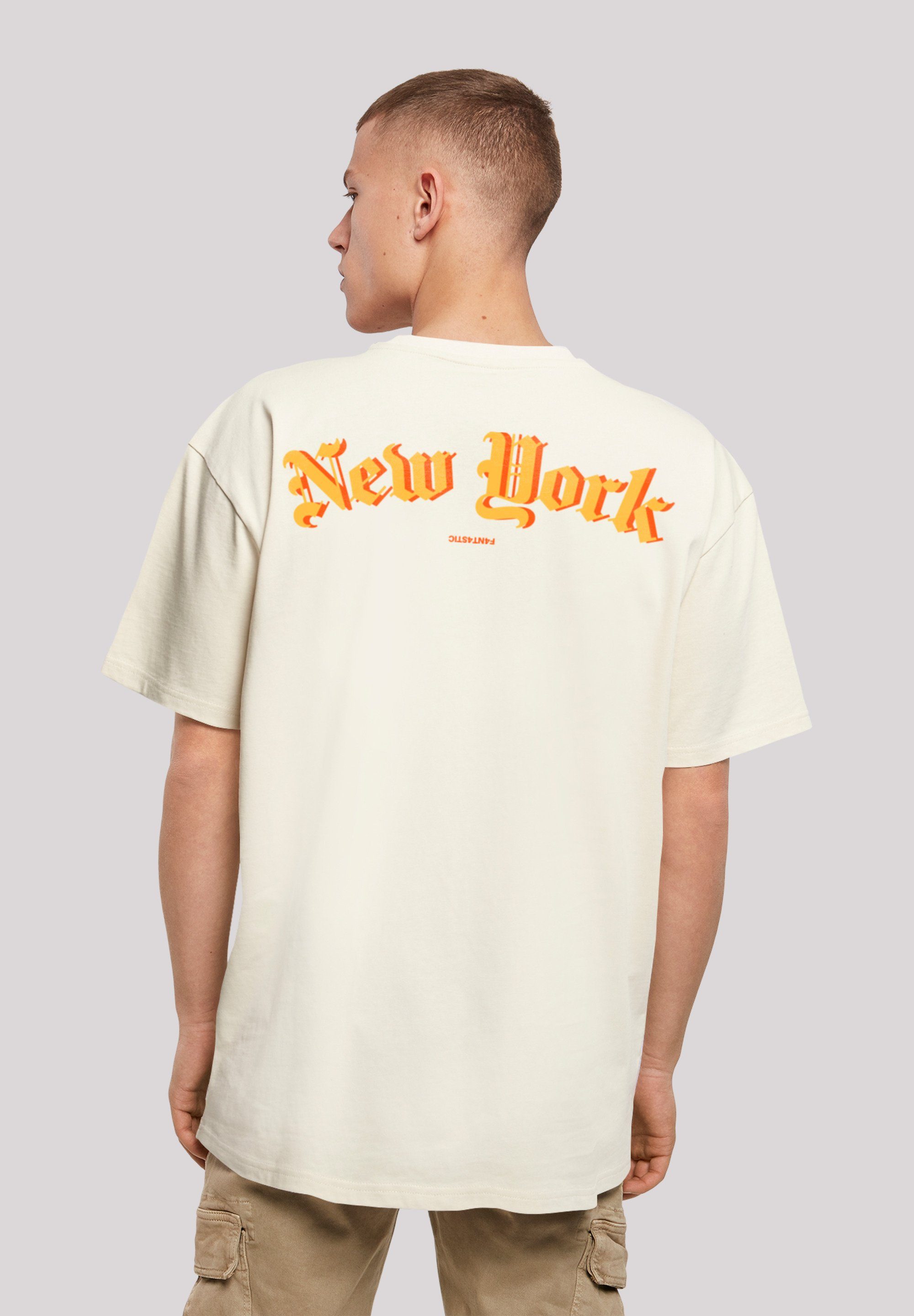 F4NT4STIC T-Shirt New York OVERSIZE sand TEE Print Orange