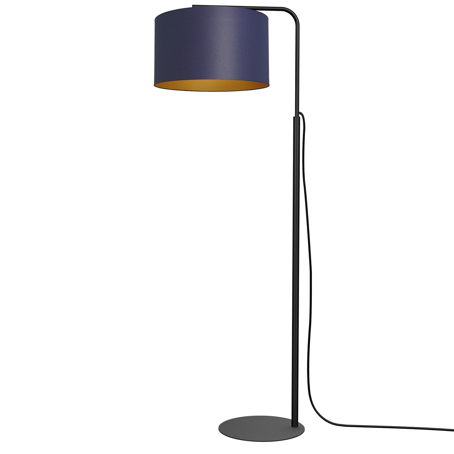Licht-Erlebnisse Stehlampe TELLEGNO, ohne Leuchtmittel, Metall 151 cm in Schwarz Blau Gold E27 Modern