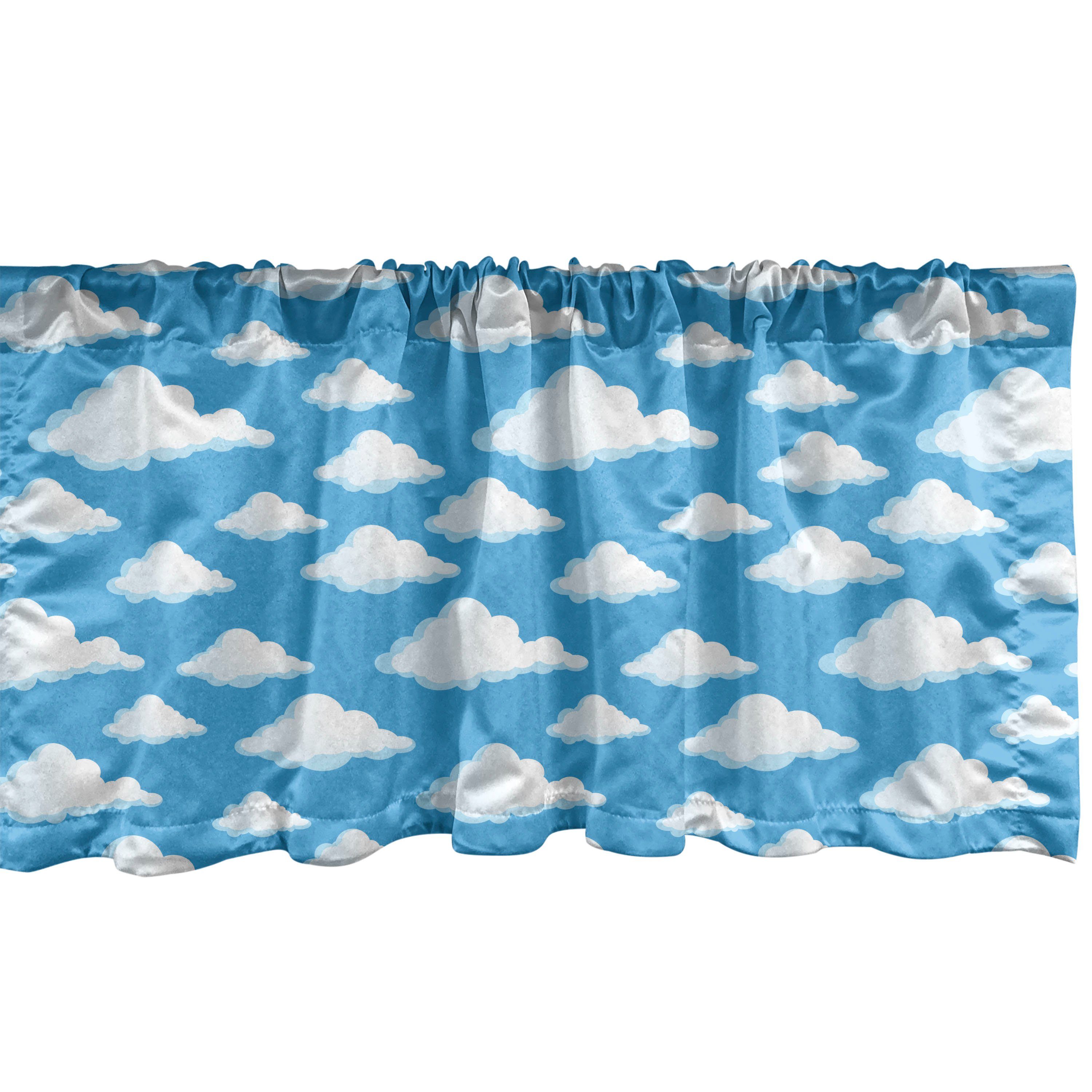 Scheibengardine Vorhang Volant für Küche Schlafzimmer Dekor mit Stangentasche, Abakuhaus, Microfaser, Himmel Fluffy Clouds Cumulus Motiv