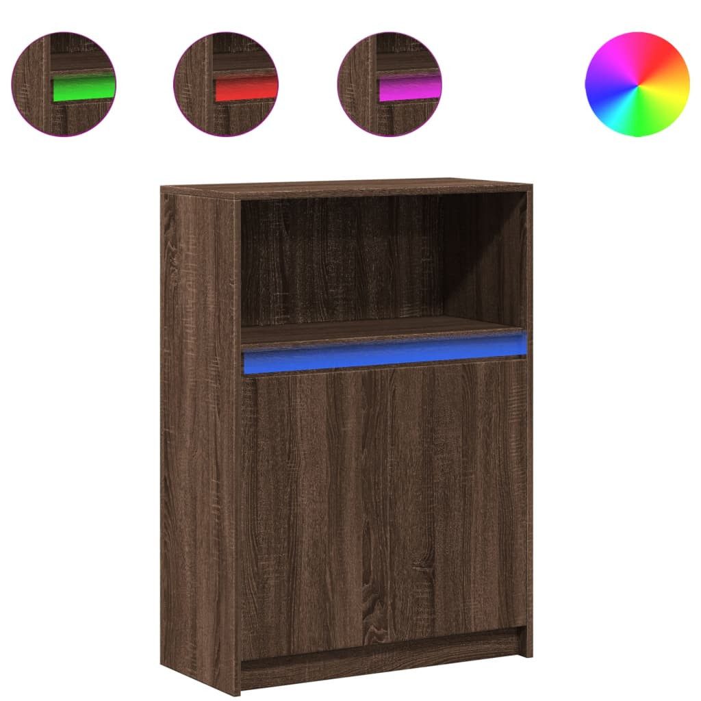 vidaXL Sideboard Sideboard mit LED Braun günstig online kaufen
