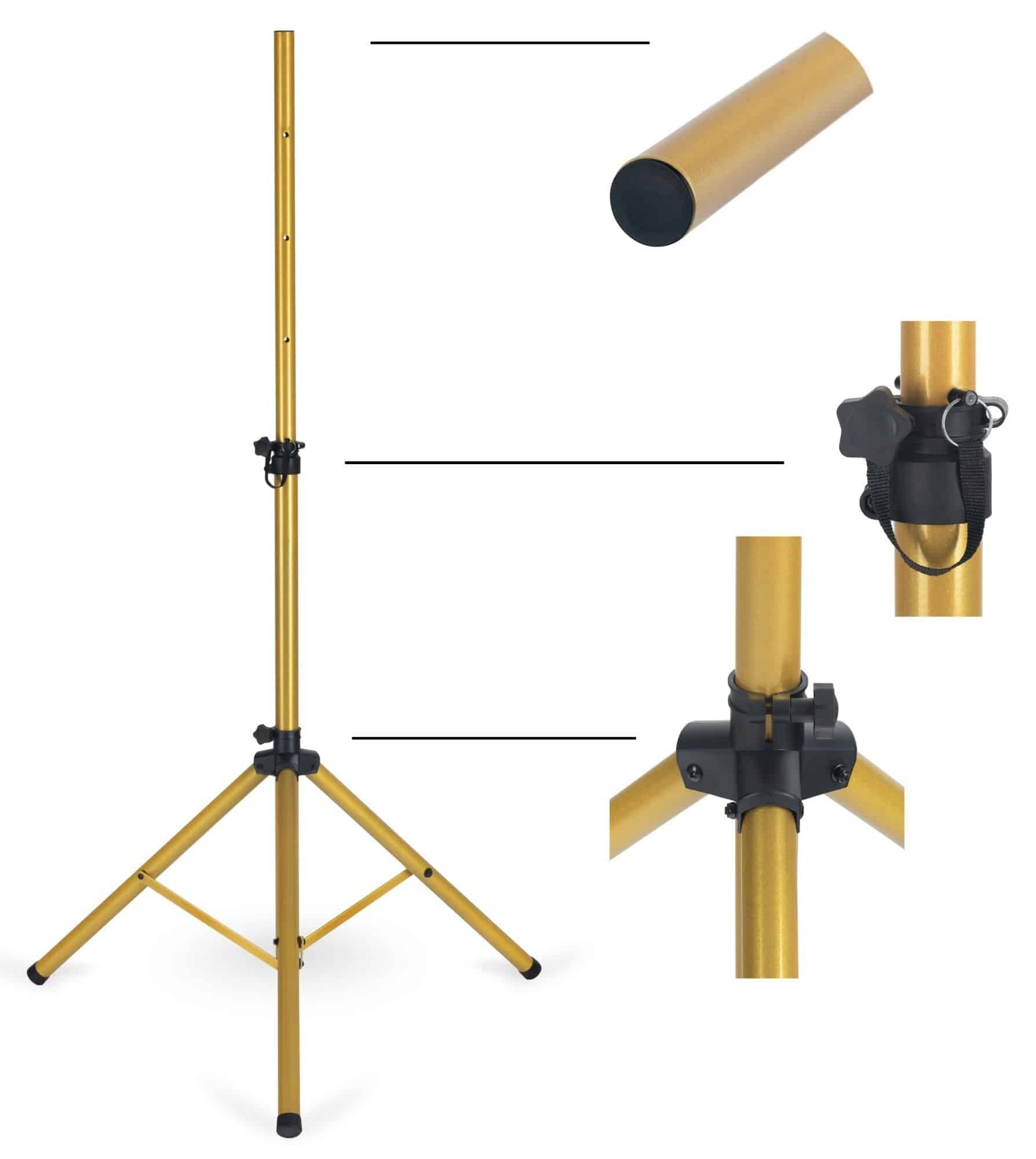 Pronomic Lautsprecherständer Boxenstativ Stahl - Boxenständer mit Dreibein-Konstruktion, (Höhenverstellbar, 1-tlg., Belastbarkeit bis 50 kg, auch als Dartstativ / Fotostativ verwendbar)