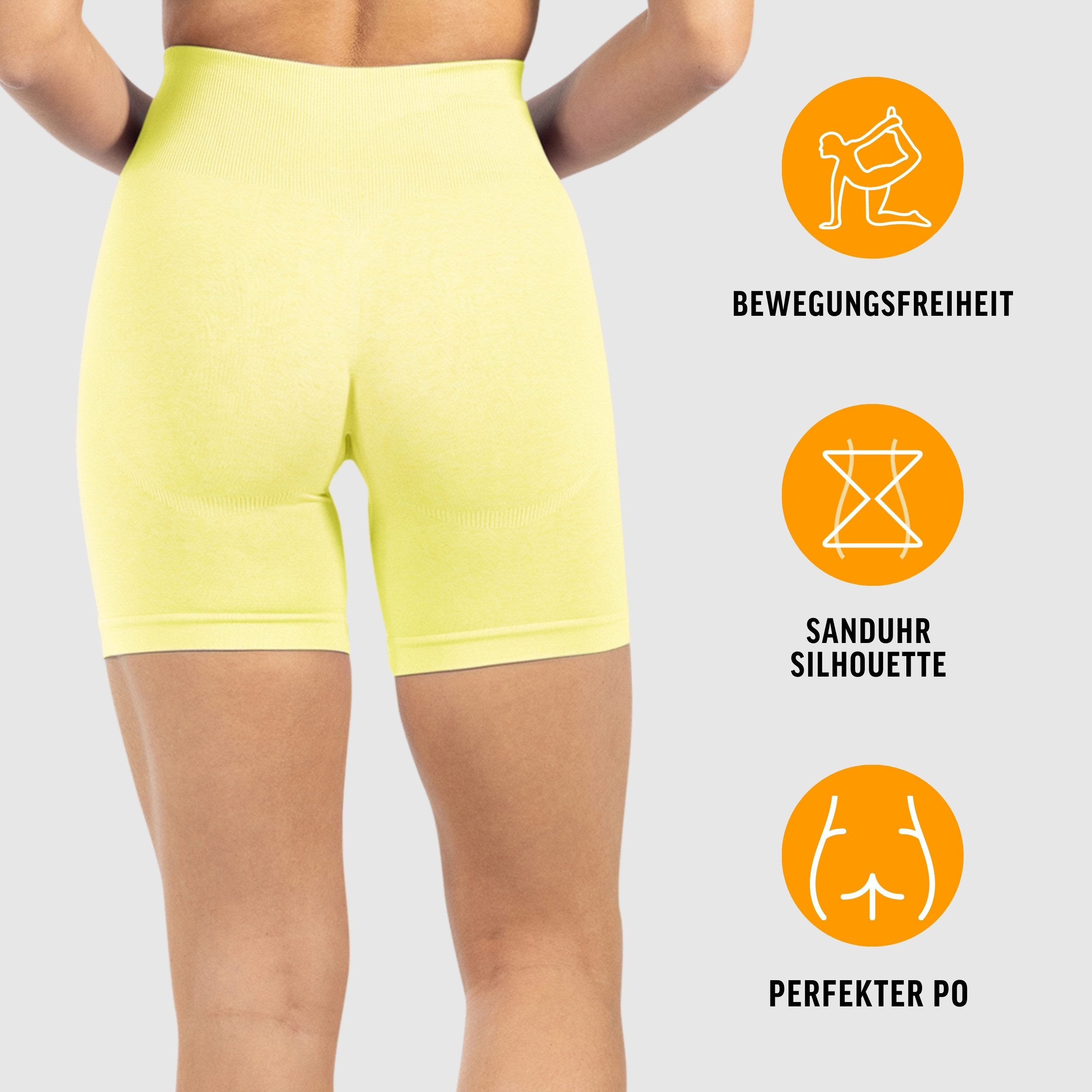 Smilodox Shorts Amaze Ultra, Seamless Blickdichte Radlerhose, Unsichtbarer Scrunch High Waist kurze Hotpants im Shaped Fit Yoga Fitness Laufen Alltag – Bild 2 von 5