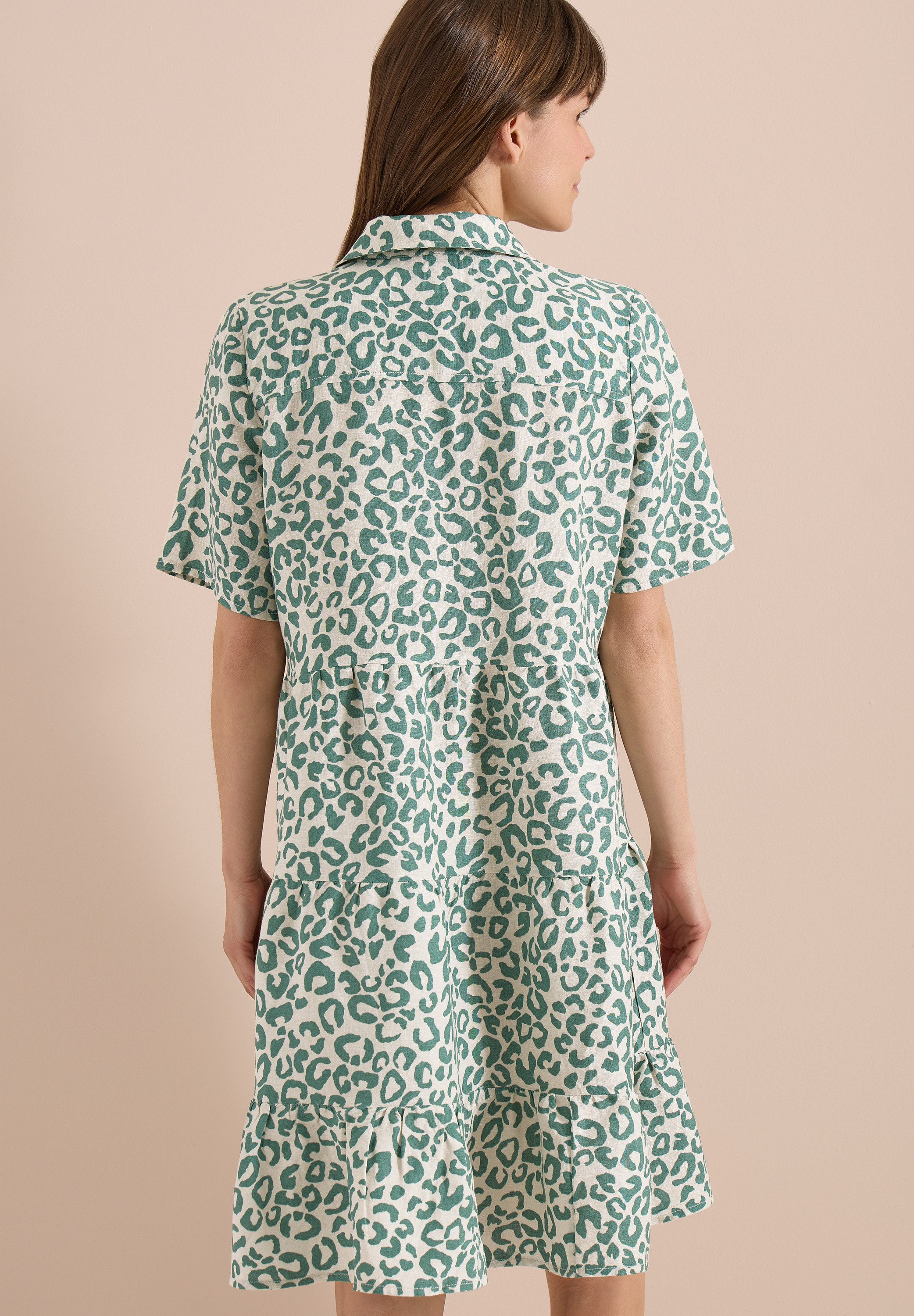 CECIL Sommerkleid Knielanges Sommerkleid aus Leinenmix mit Print